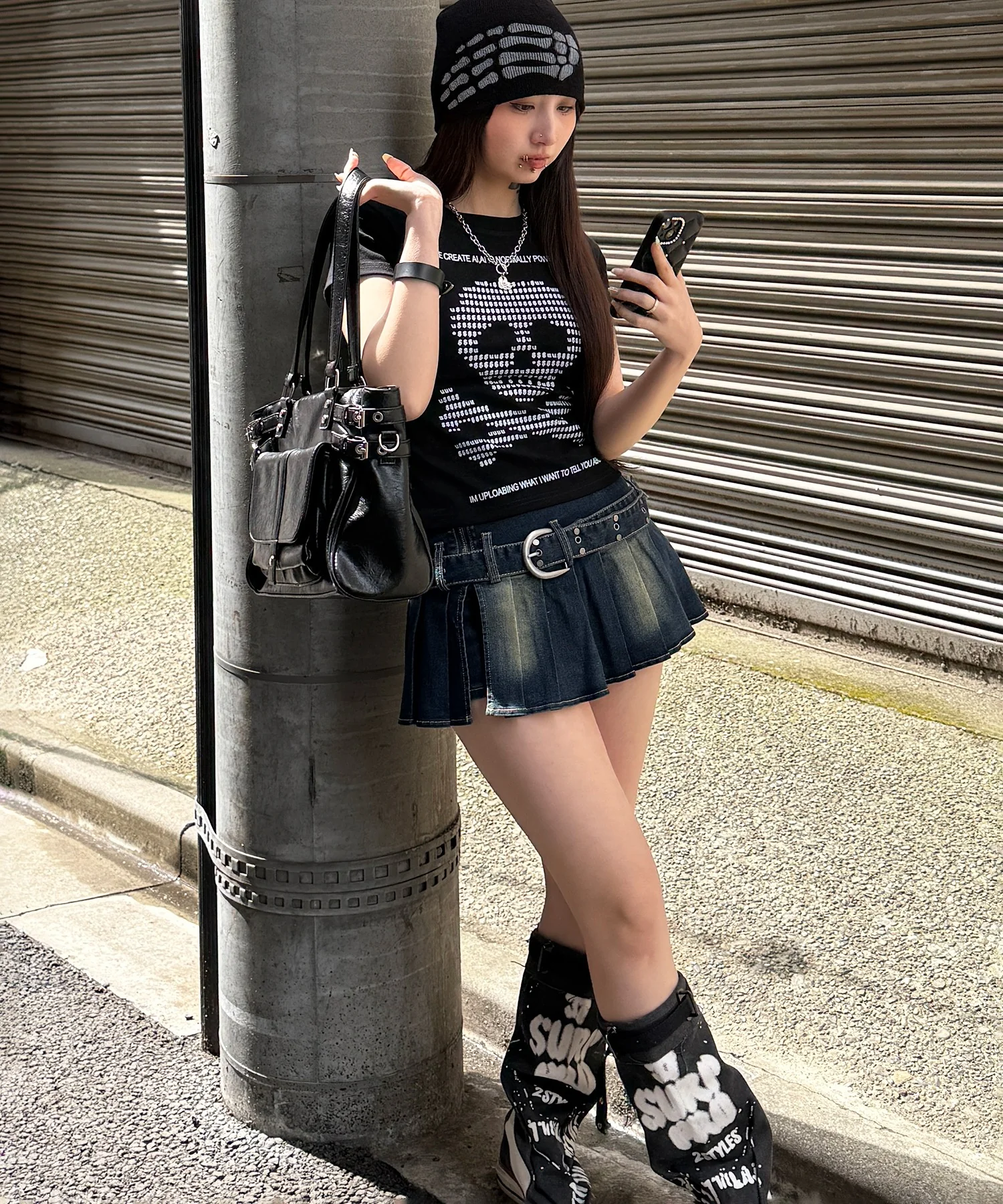 ボーダースカルTシャツ - Image 4