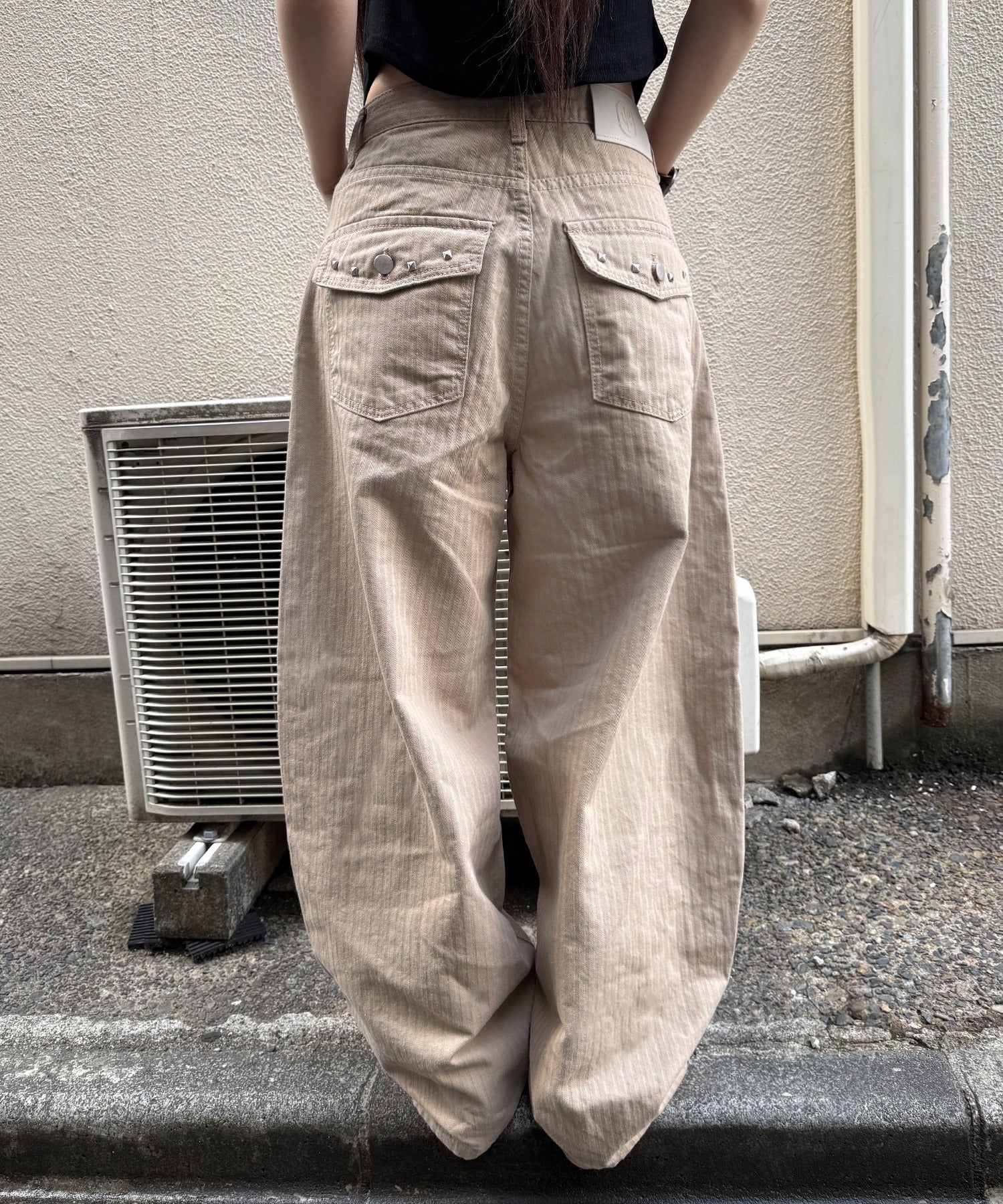 フラップスタッズヘリンボーンパンツ - Image 3