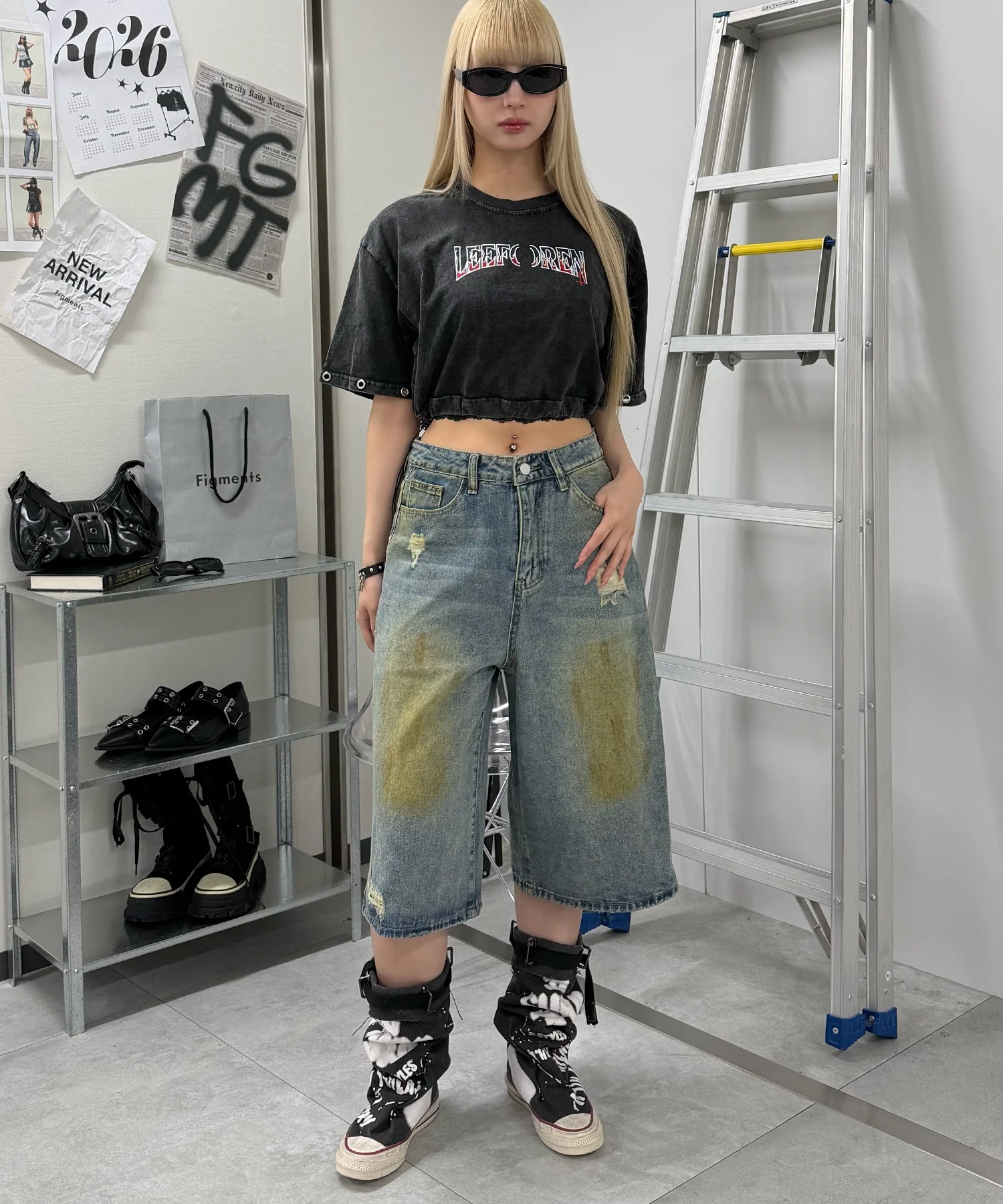 ダーティデニムハーフパンツ - Image 3