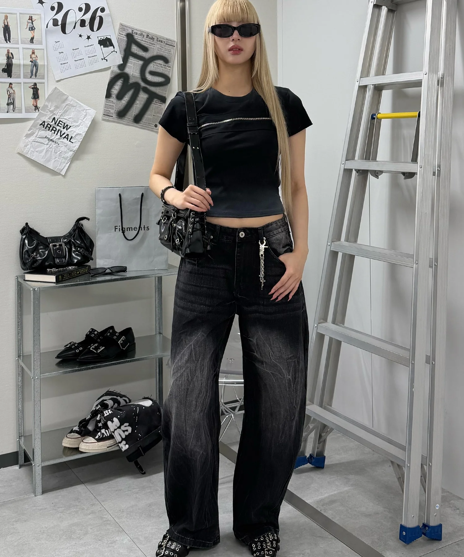 フェードセンタージップTシャツ - Image 8