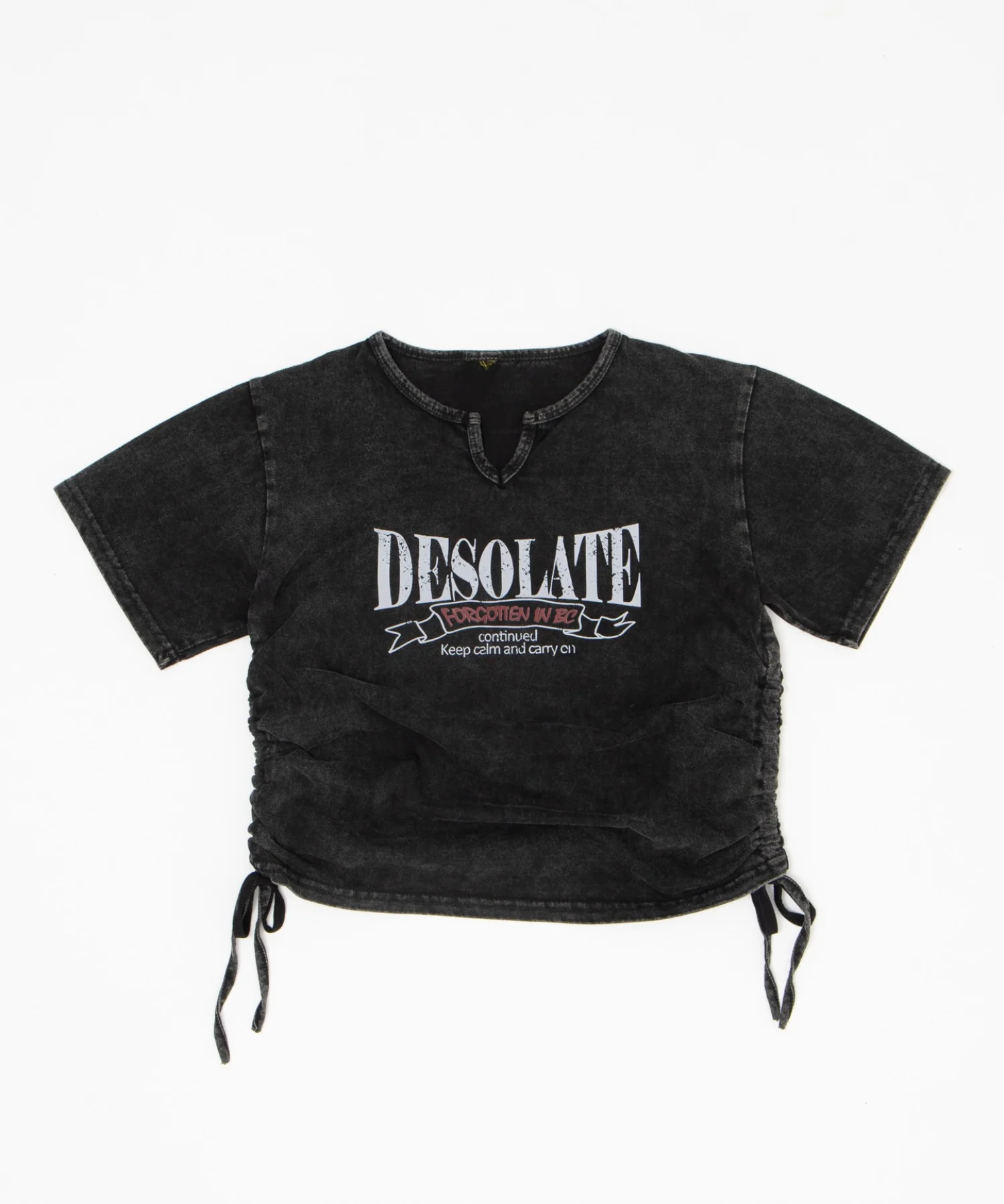 サイドギャザーピグメントTシャツ - Image 2