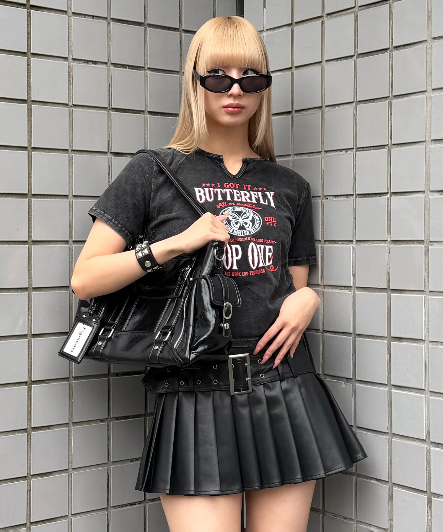 サイドギャザーピグメントTシャツ - Image 5