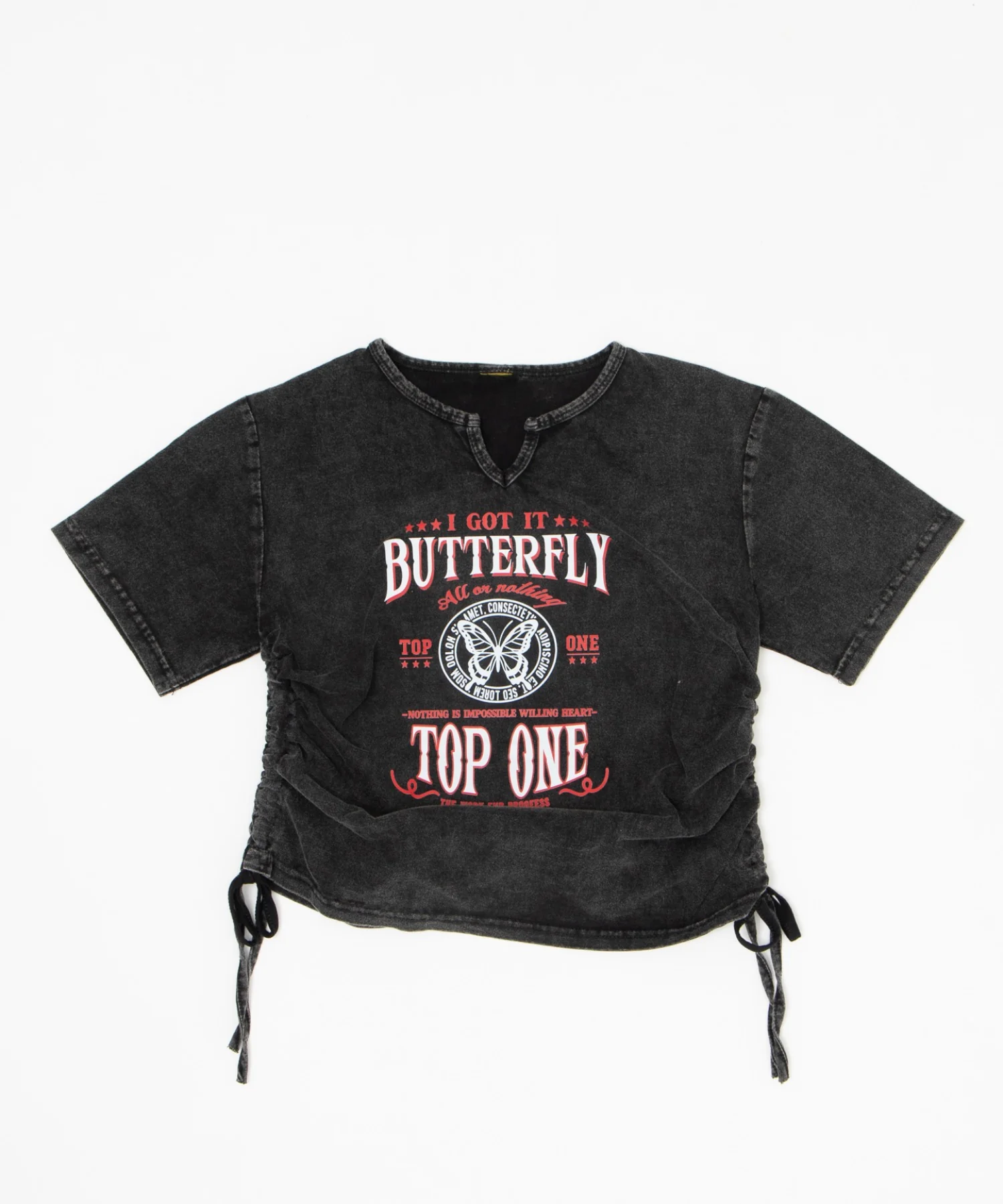 サイドギャザーピグメントTシャツ - Image 7