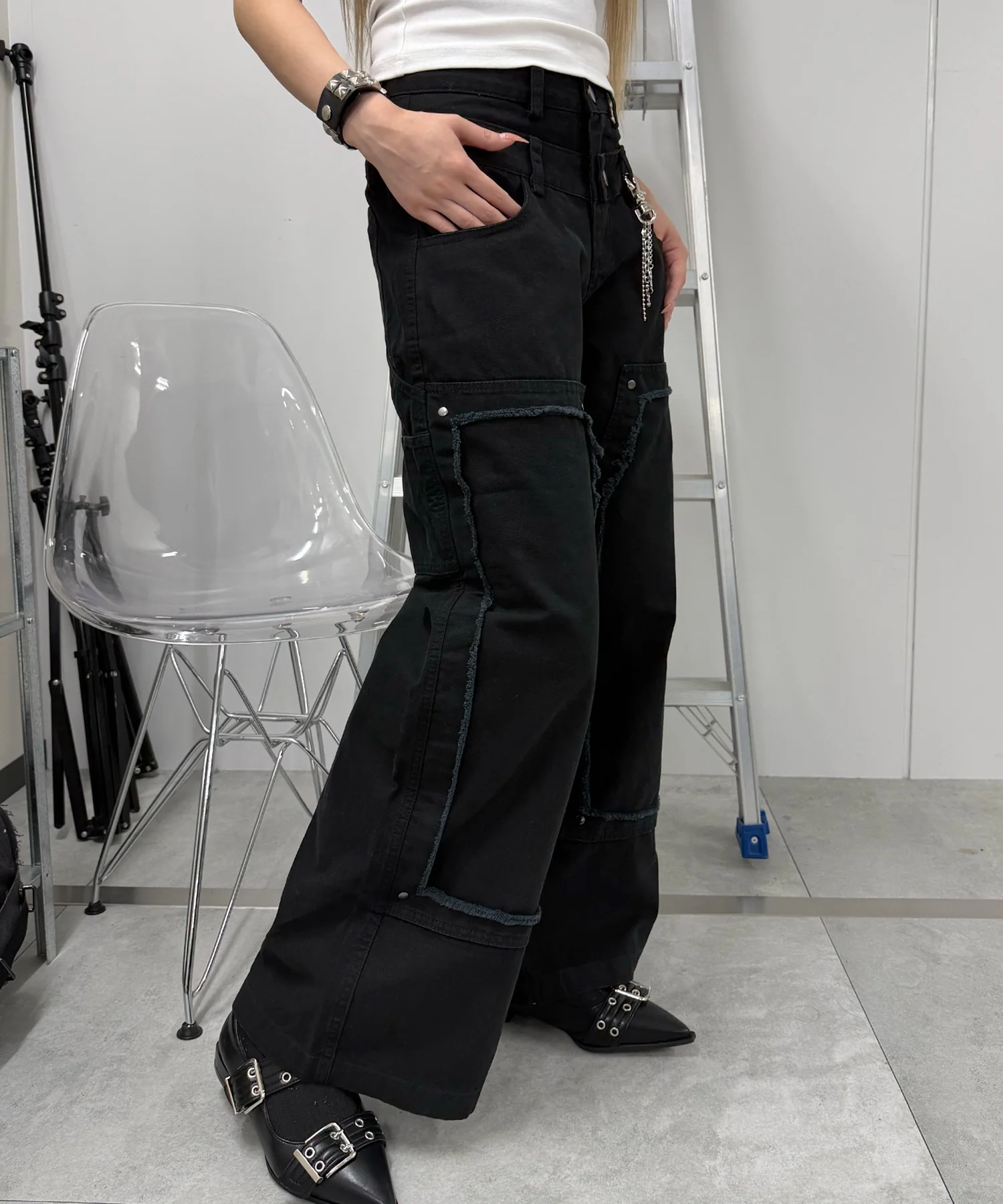 ダブルウエストニークラッシュパンツ - Image 2