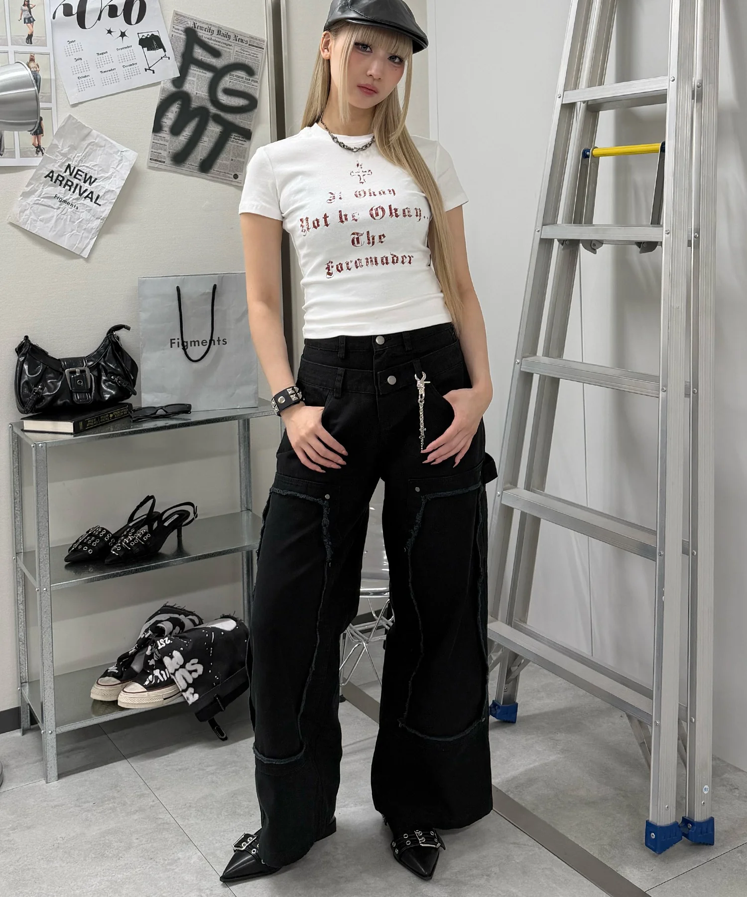 ダブルウエストニークラッシュパンツ - Image 4