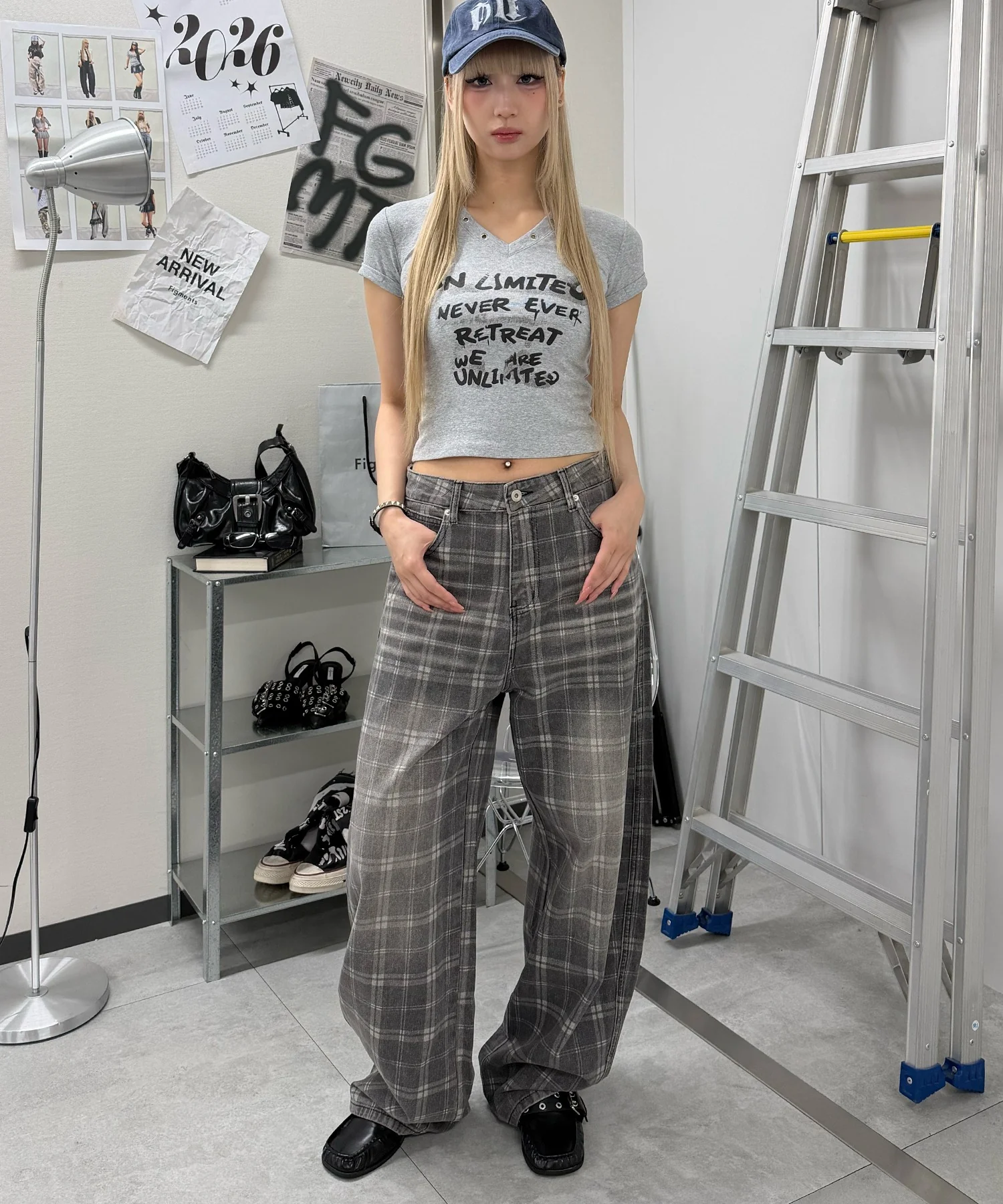 フェードチェックカーブパンツ - Image 2