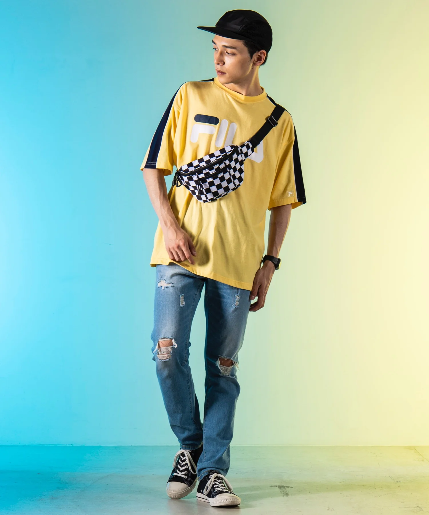 別注FILAパイピング切替Tシャツ(S) - Image 16