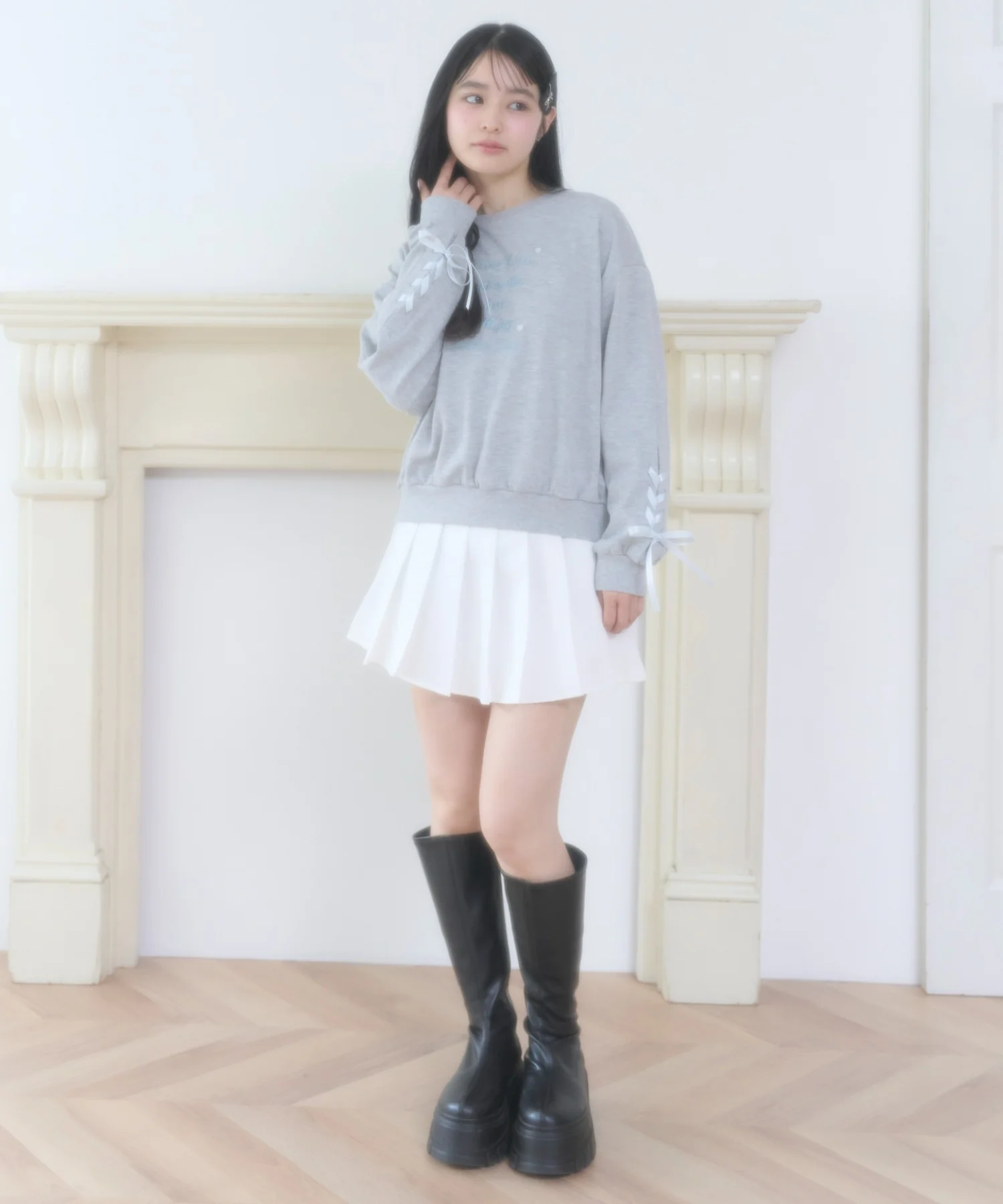 レースアップリボンスウェット - Image 4