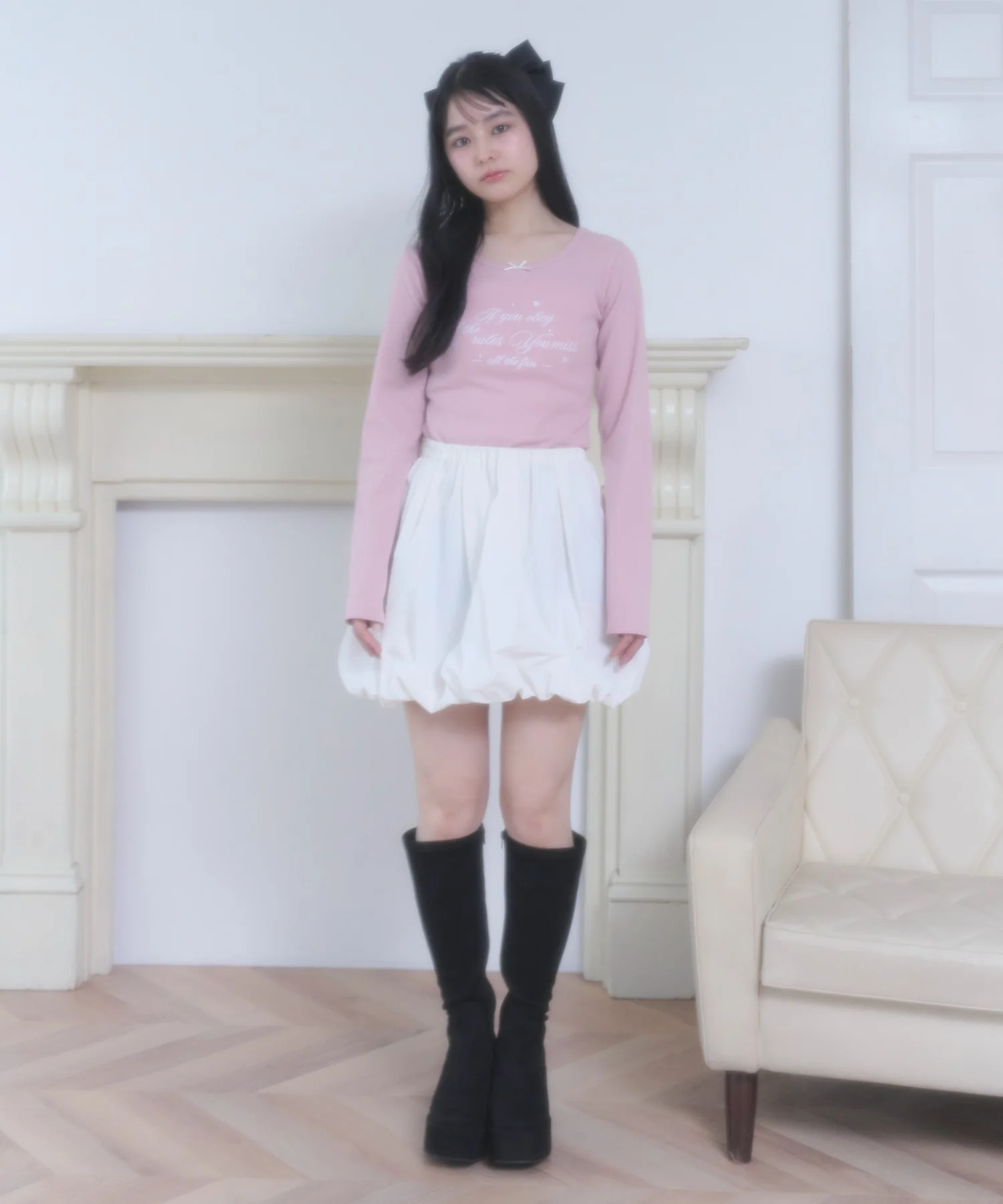 リボン付き刺繡リブロンT - Image 10