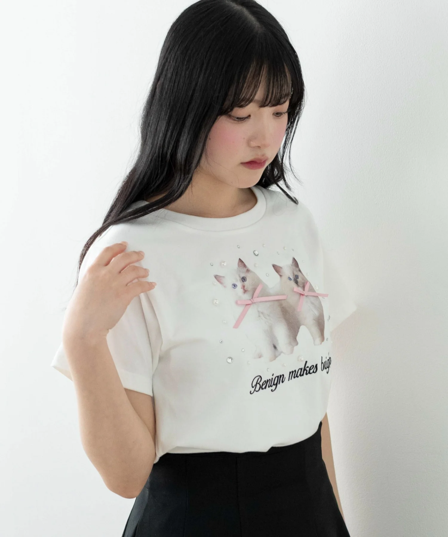 装飾付きネコリボンT - Image 7