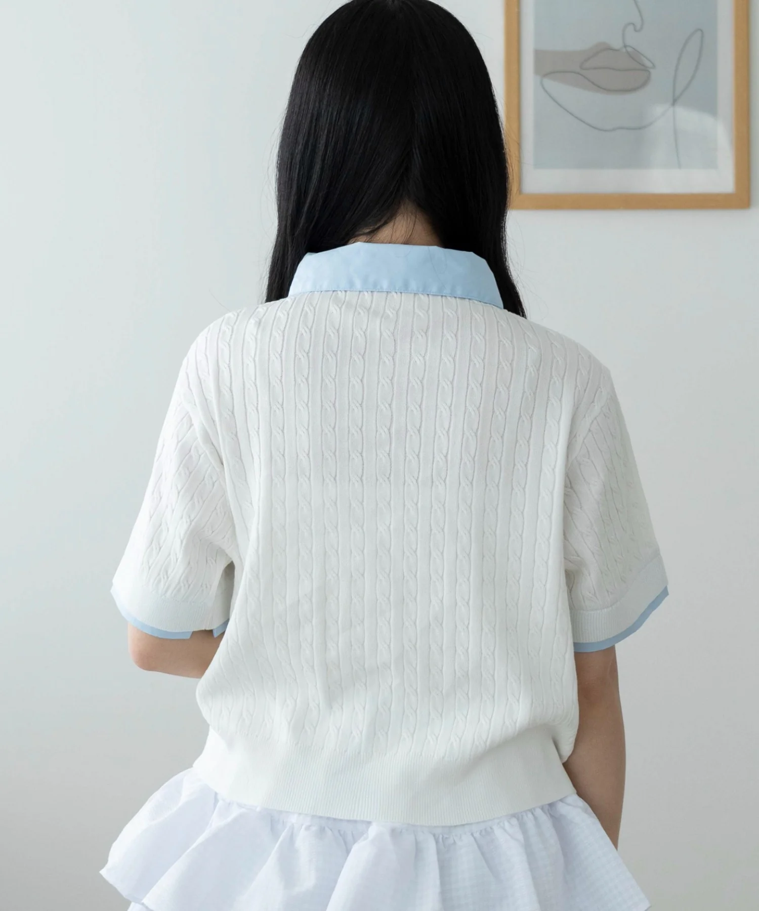 キンボタンエリツキケーブルニット - Image 15
