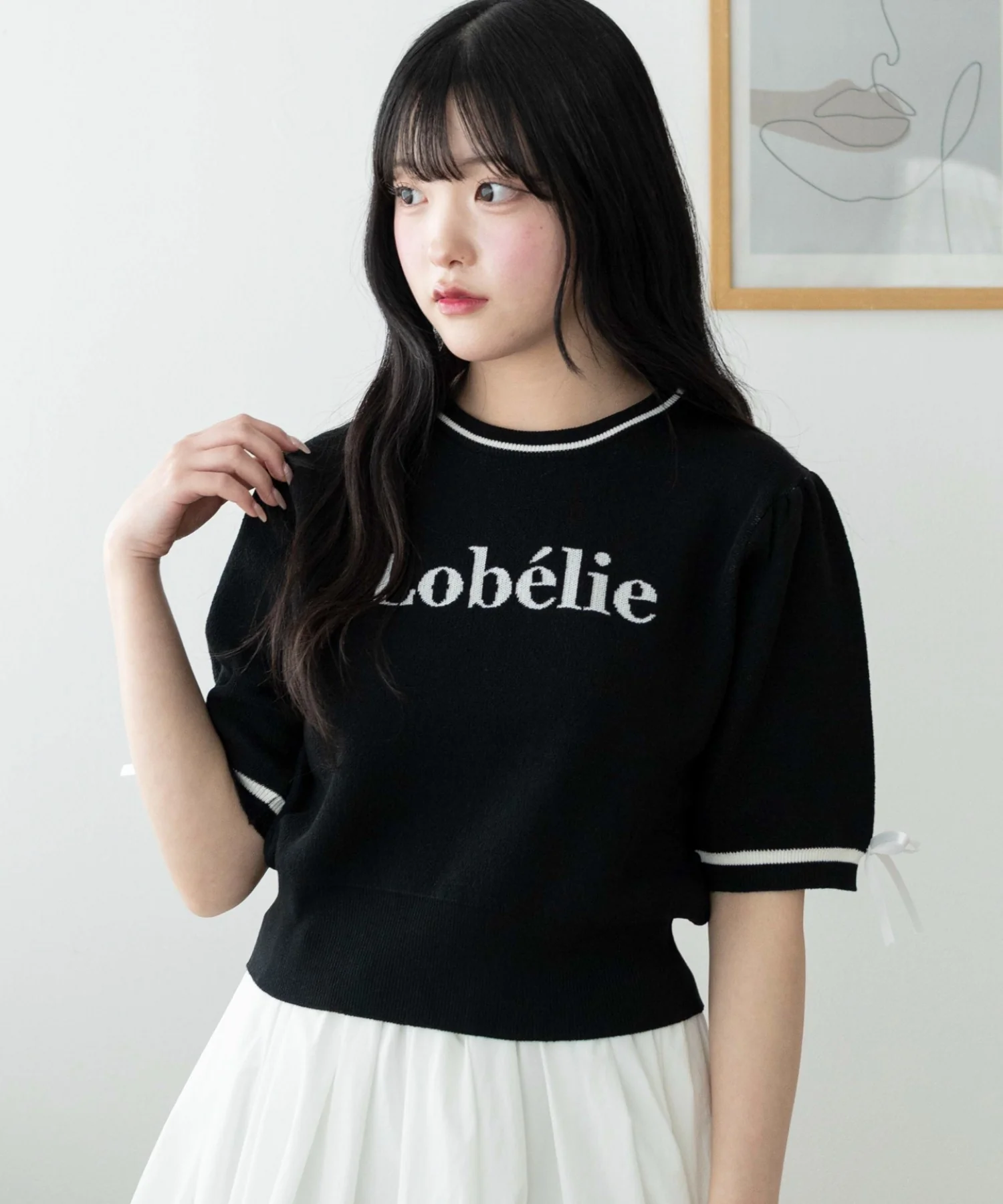 メッセージリボンポイントSSニット - Image 2