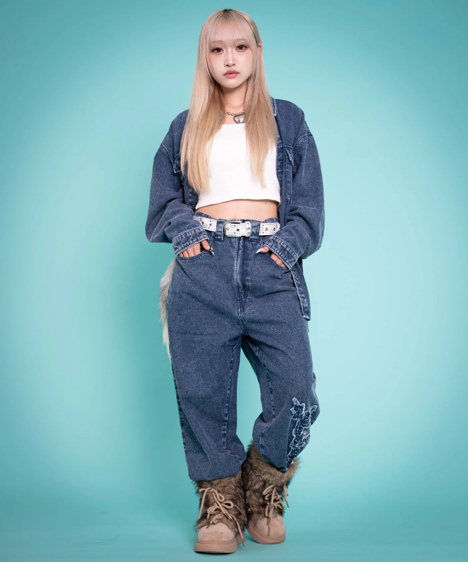 グラフィックデニムパンツ - Image 4