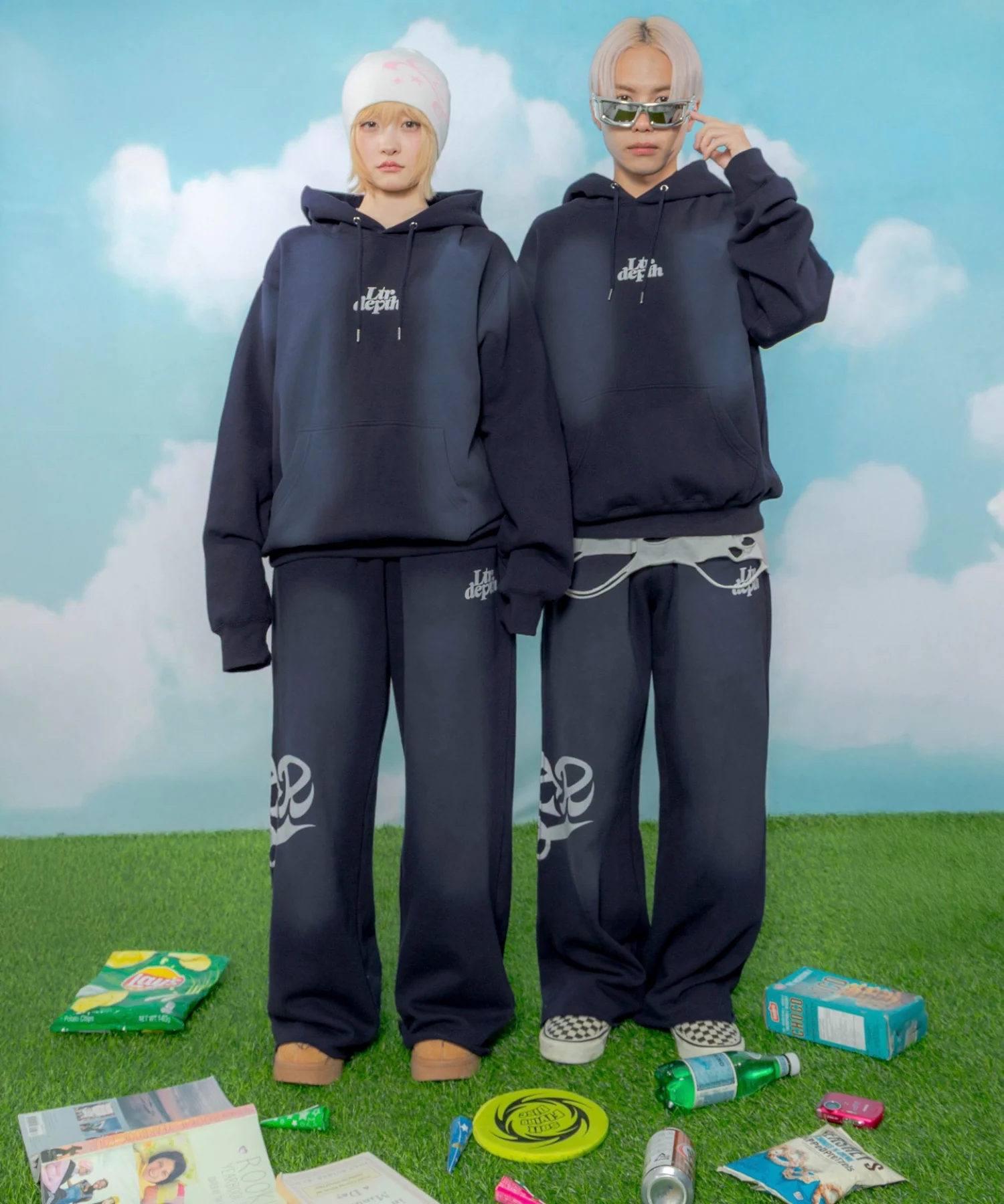 裏起毛ハートモチーフスウェットパンツ - Image 3