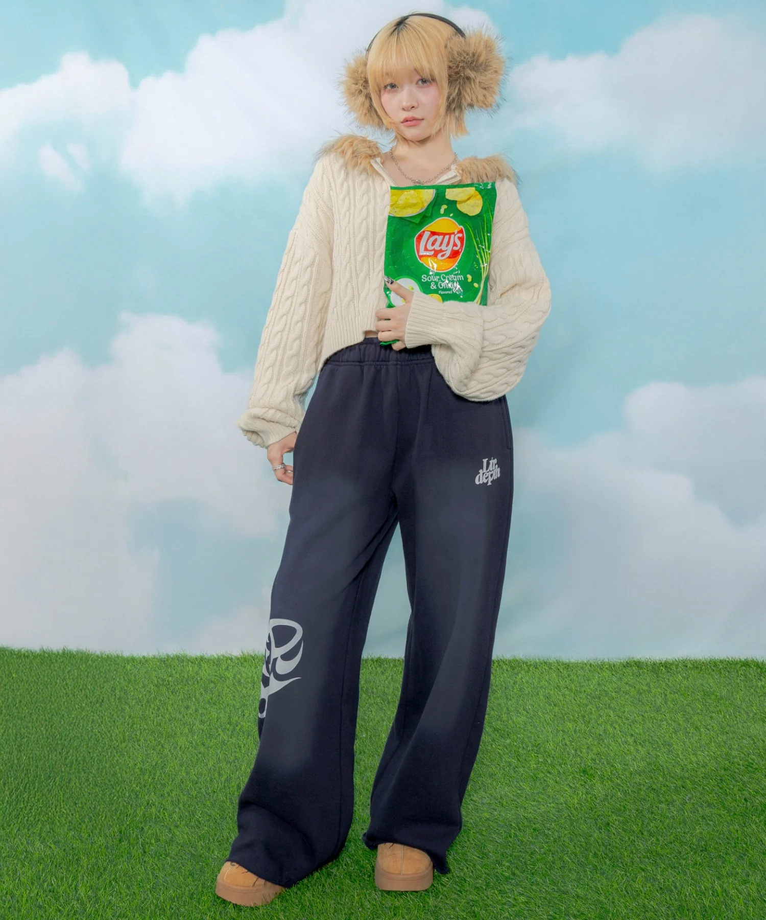 裏起毛ハートモチーフスウェットパンツ - Image 6