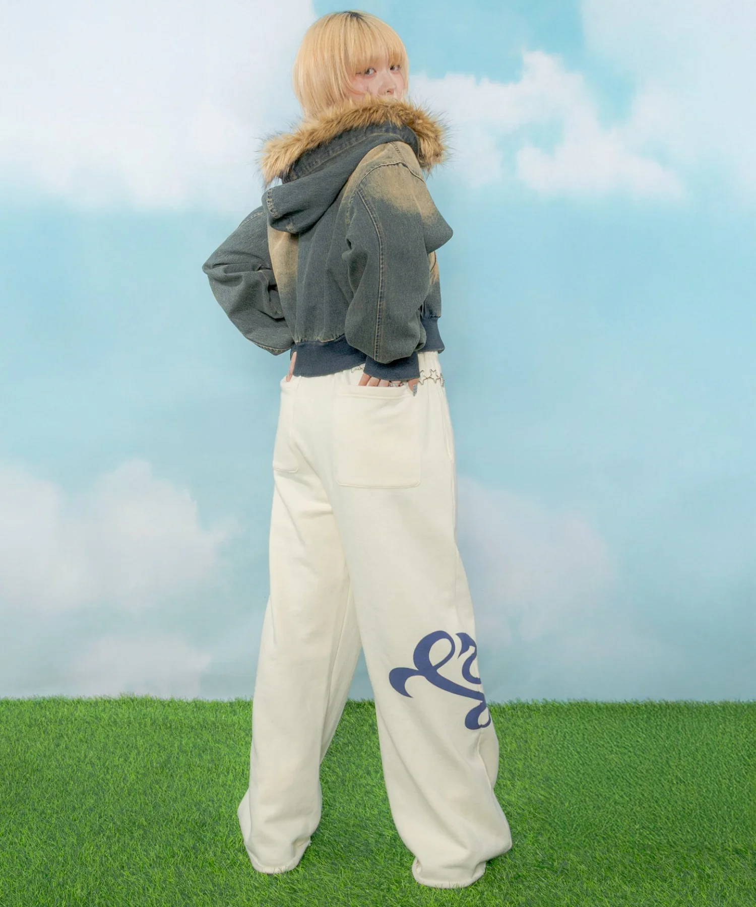 裏起毛ハートモチーフスウェットパンツ - Image 8