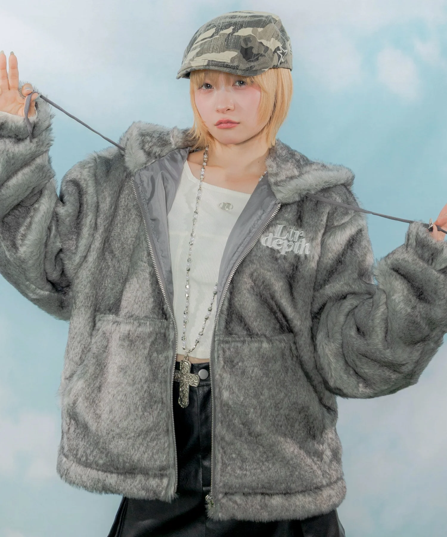 ファーフードロゴブルゾン - Image 10
