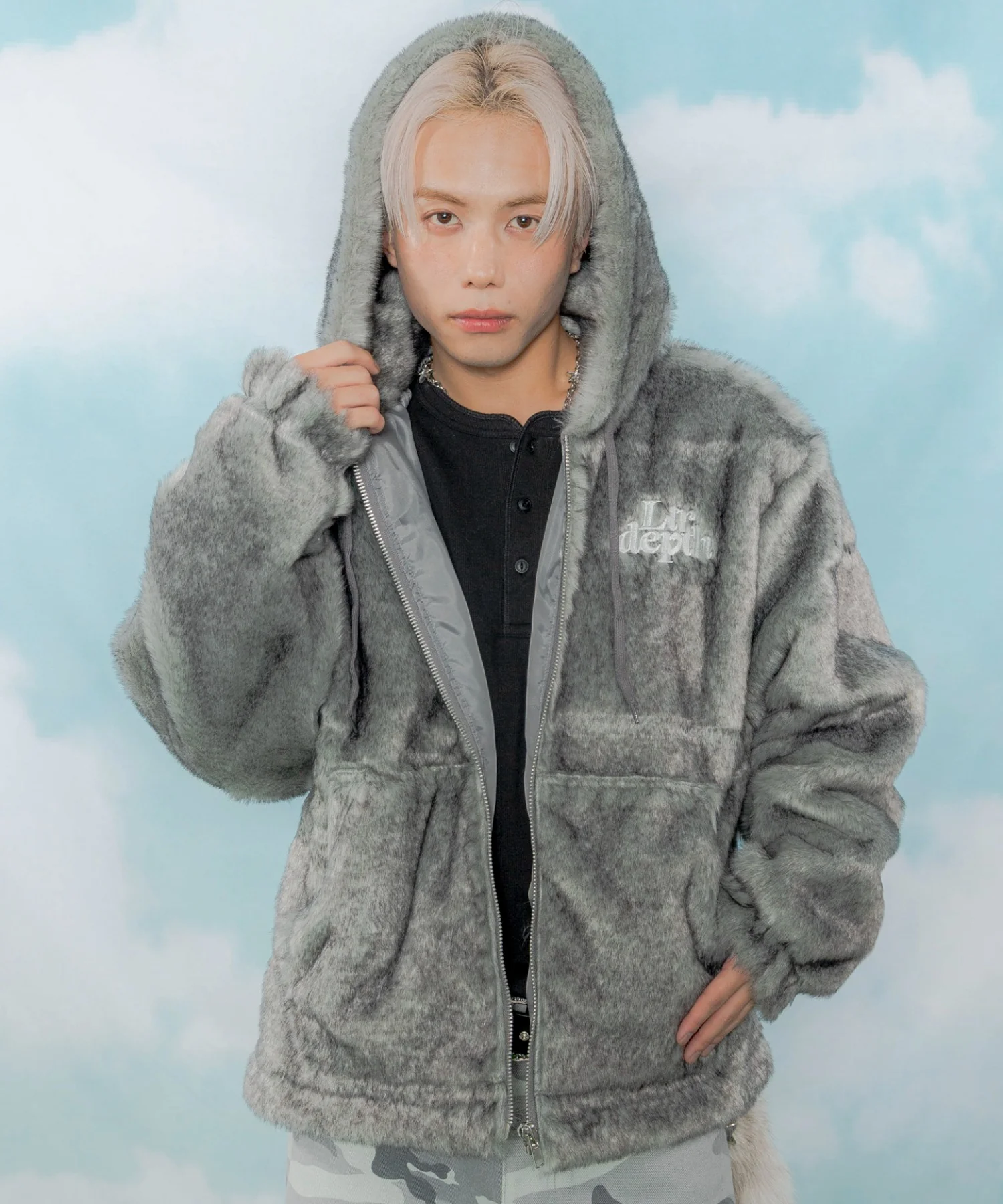 ファーフードロゴブルゾン - Image 9