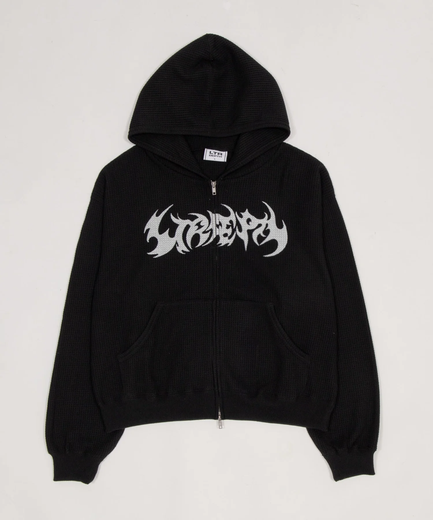 ワッフルグラフィックカットZIPパーカー - Image 38