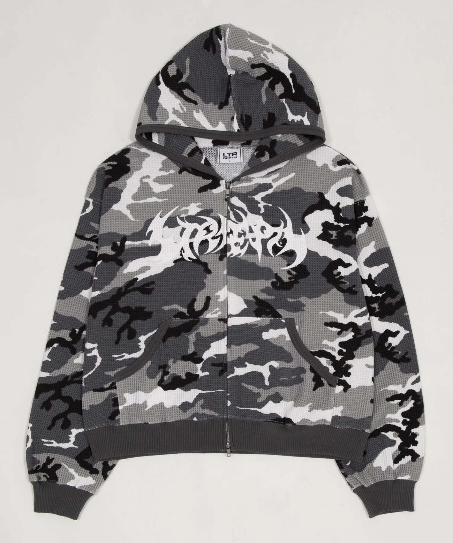 ワッフルグラフィックカットZIPパーカー - Image 39