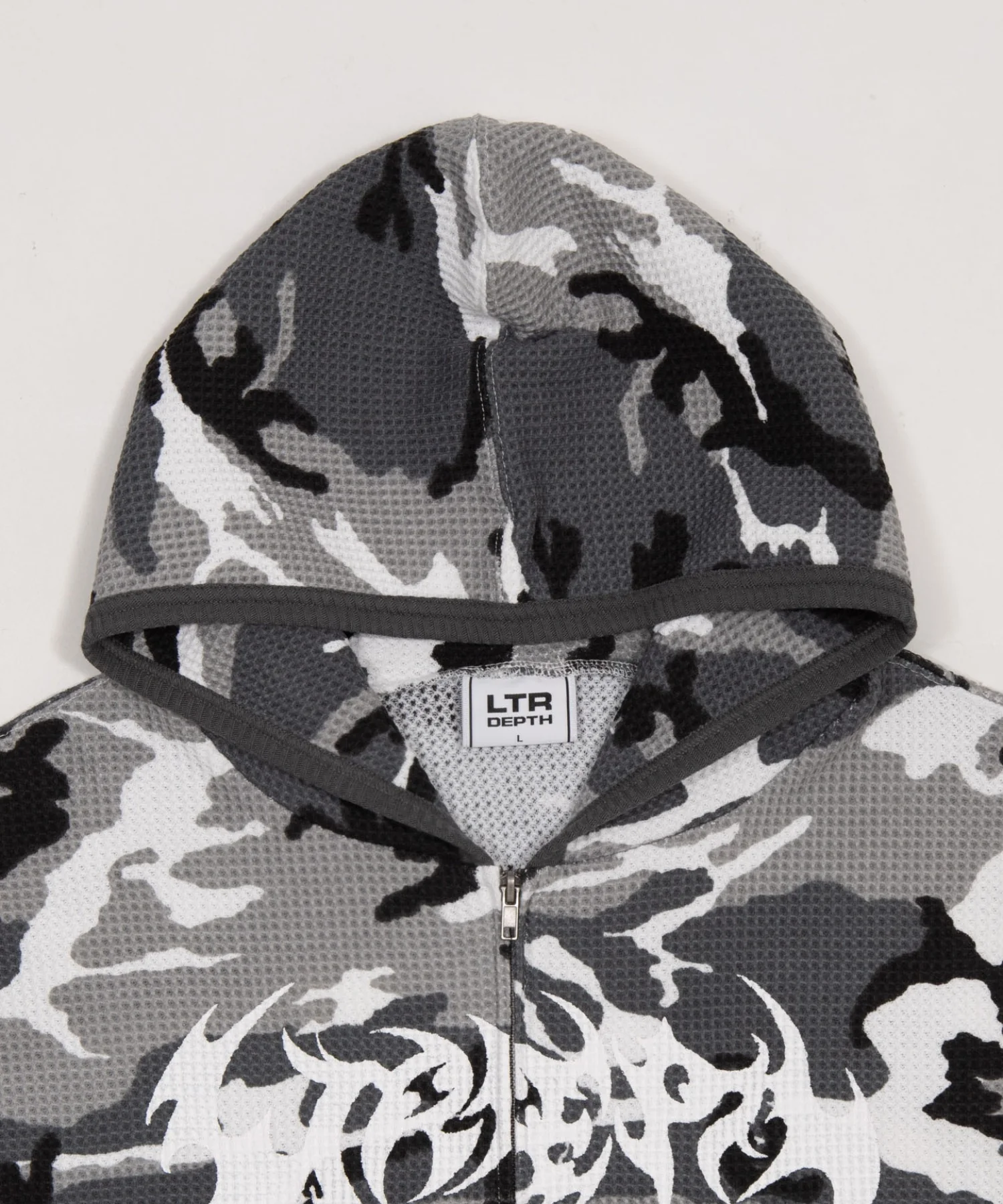 ワッフルグラフィックカットZIPパーカー - Image 41