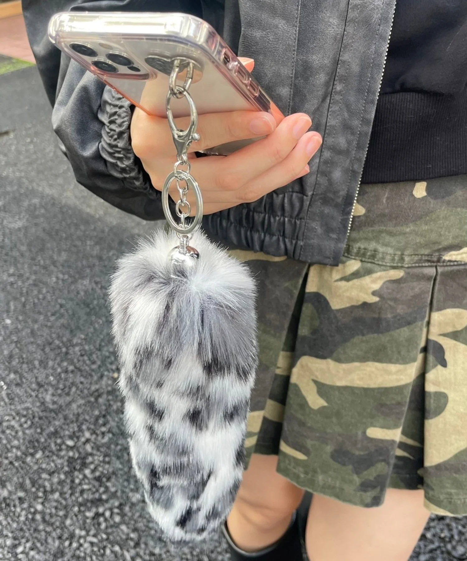 総柄しっぽキーホルダー