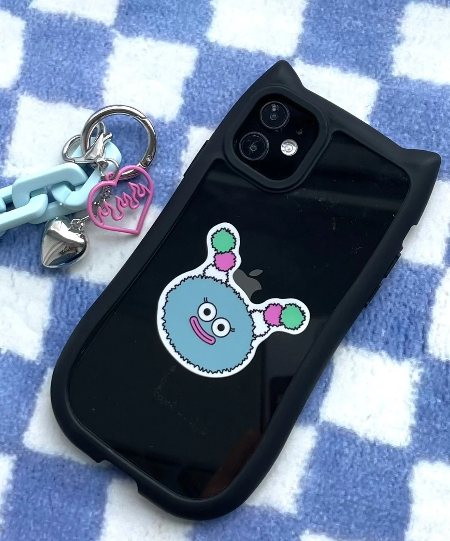 猫耳フレームiphoneケース(ブラック)