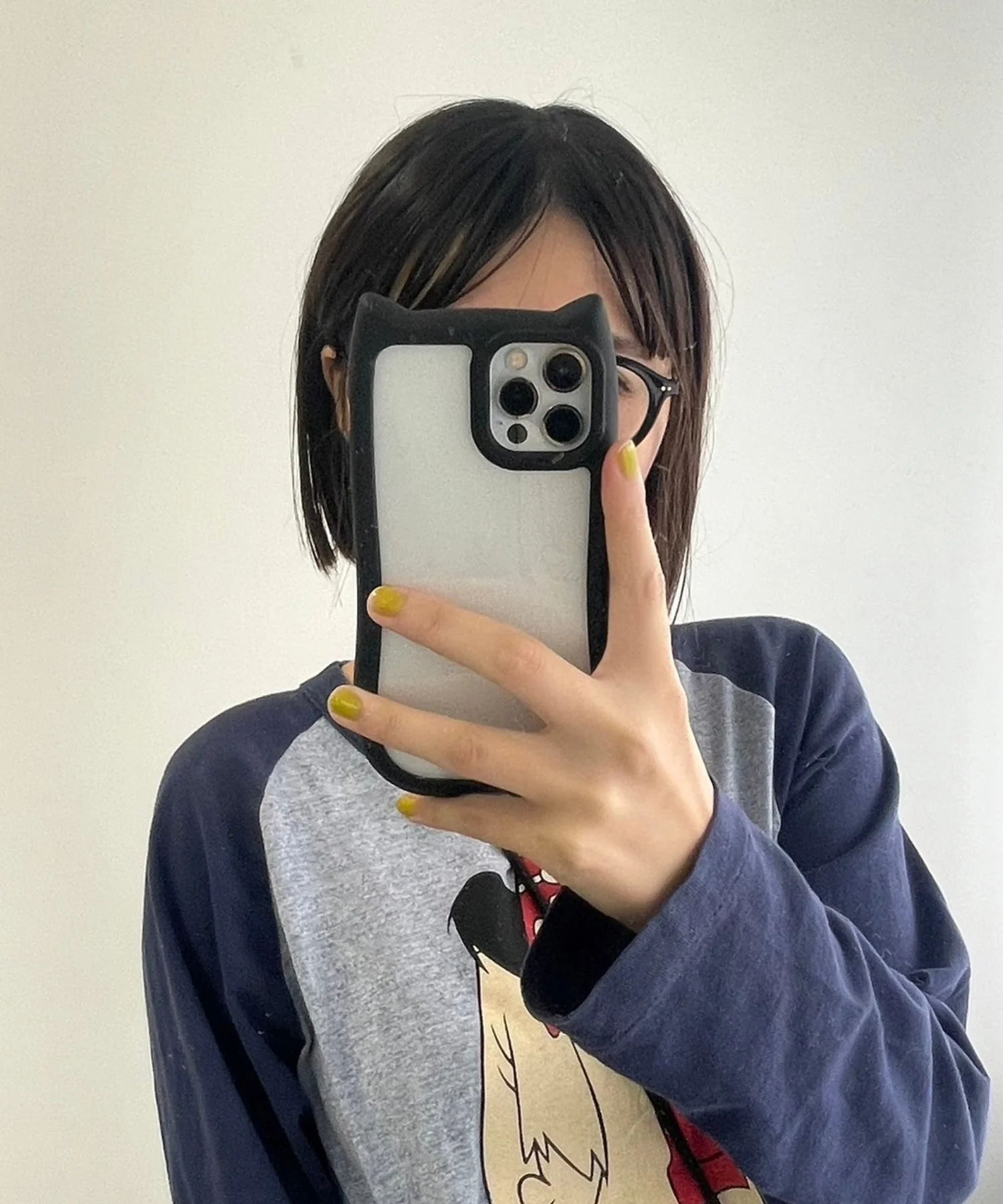 猫耳フレームiphoneケース(ブラック) - Image 5