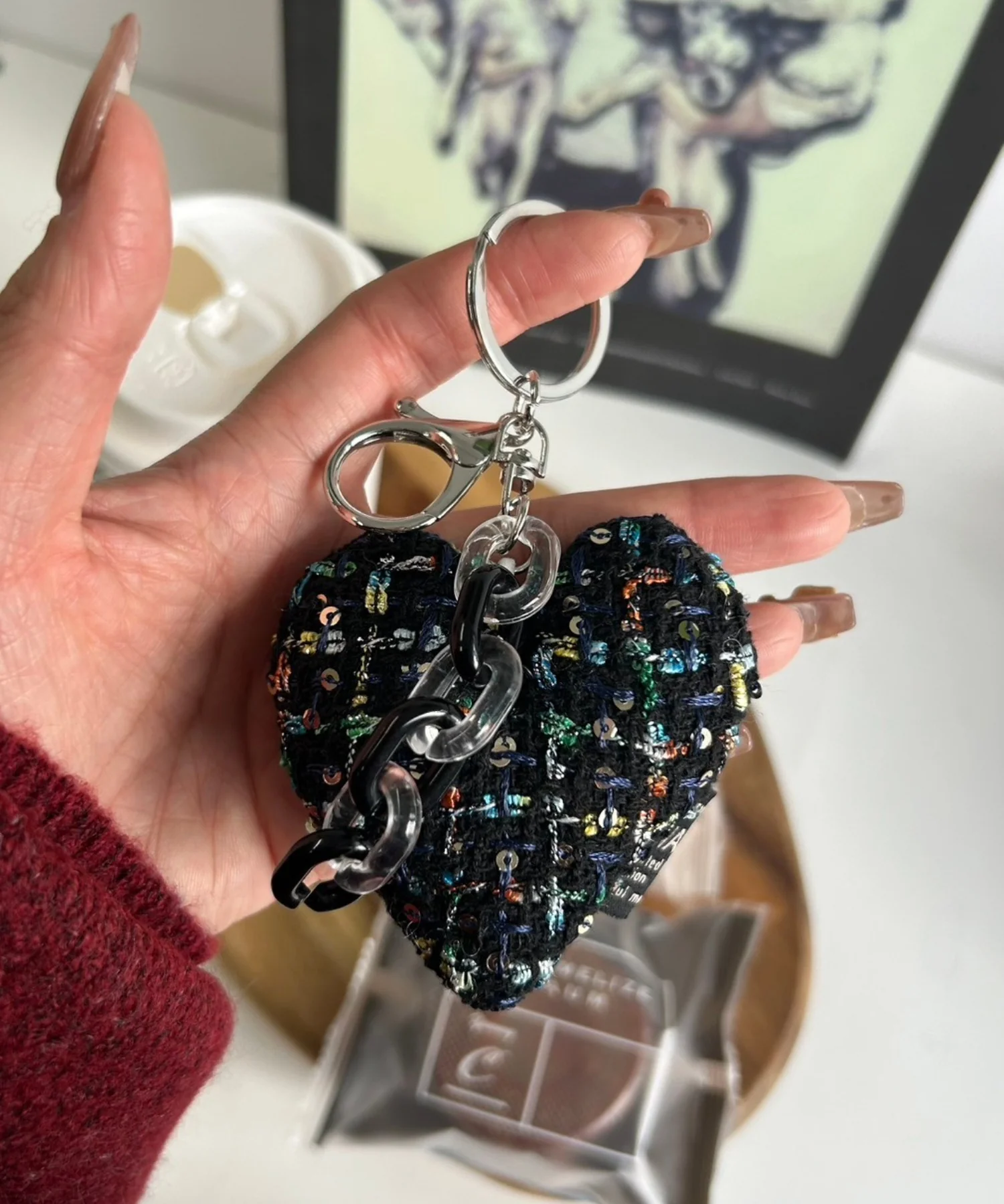 ツイードビッグハートキーホルダー - Image 8