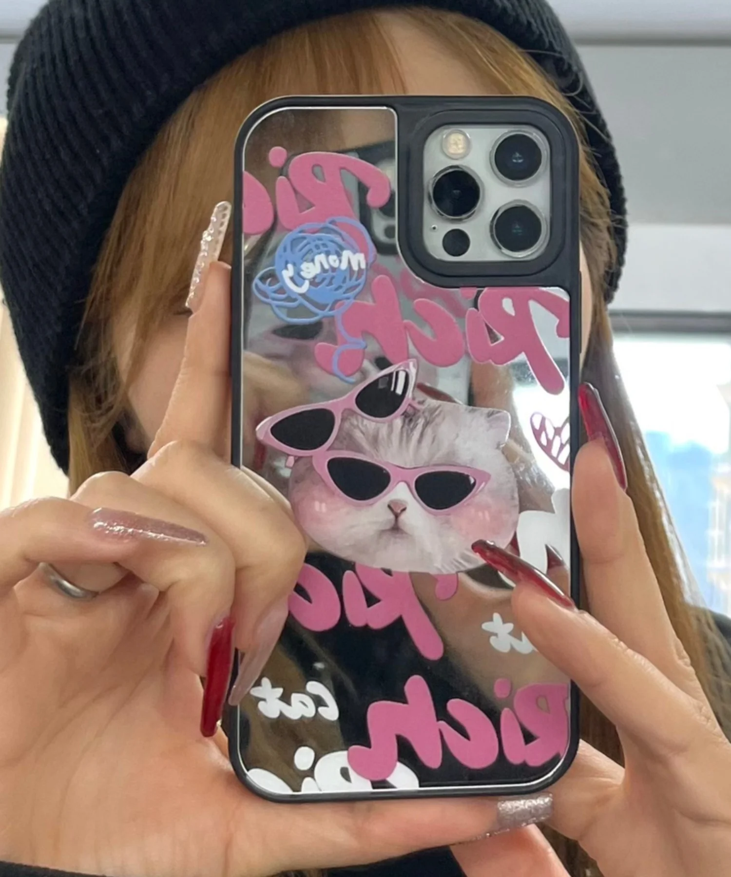 richキャットミラーiphoneケース - Image 2