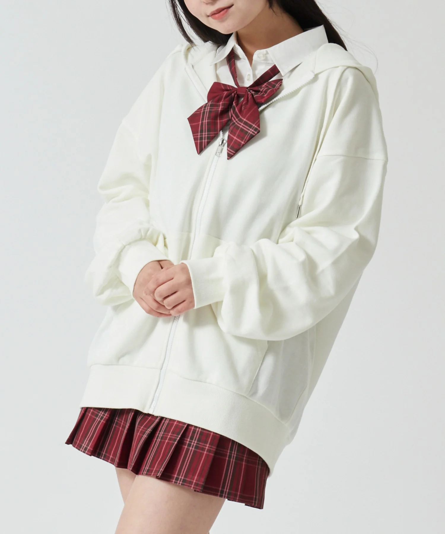 【スクール】ルーズフィットジップパーカー - Image 5