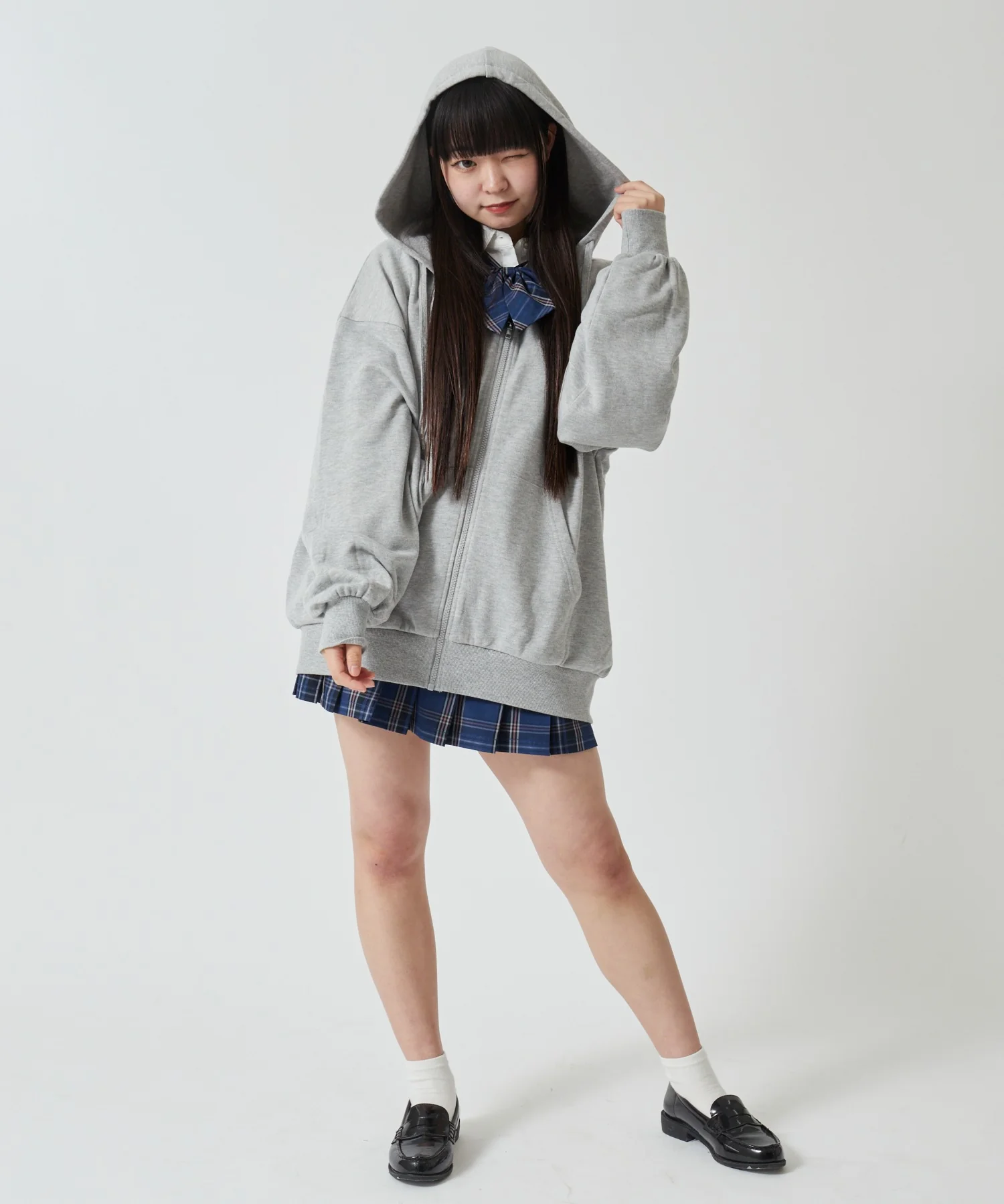 【スクール】ルーズフィットジップパーカー - Image 8
