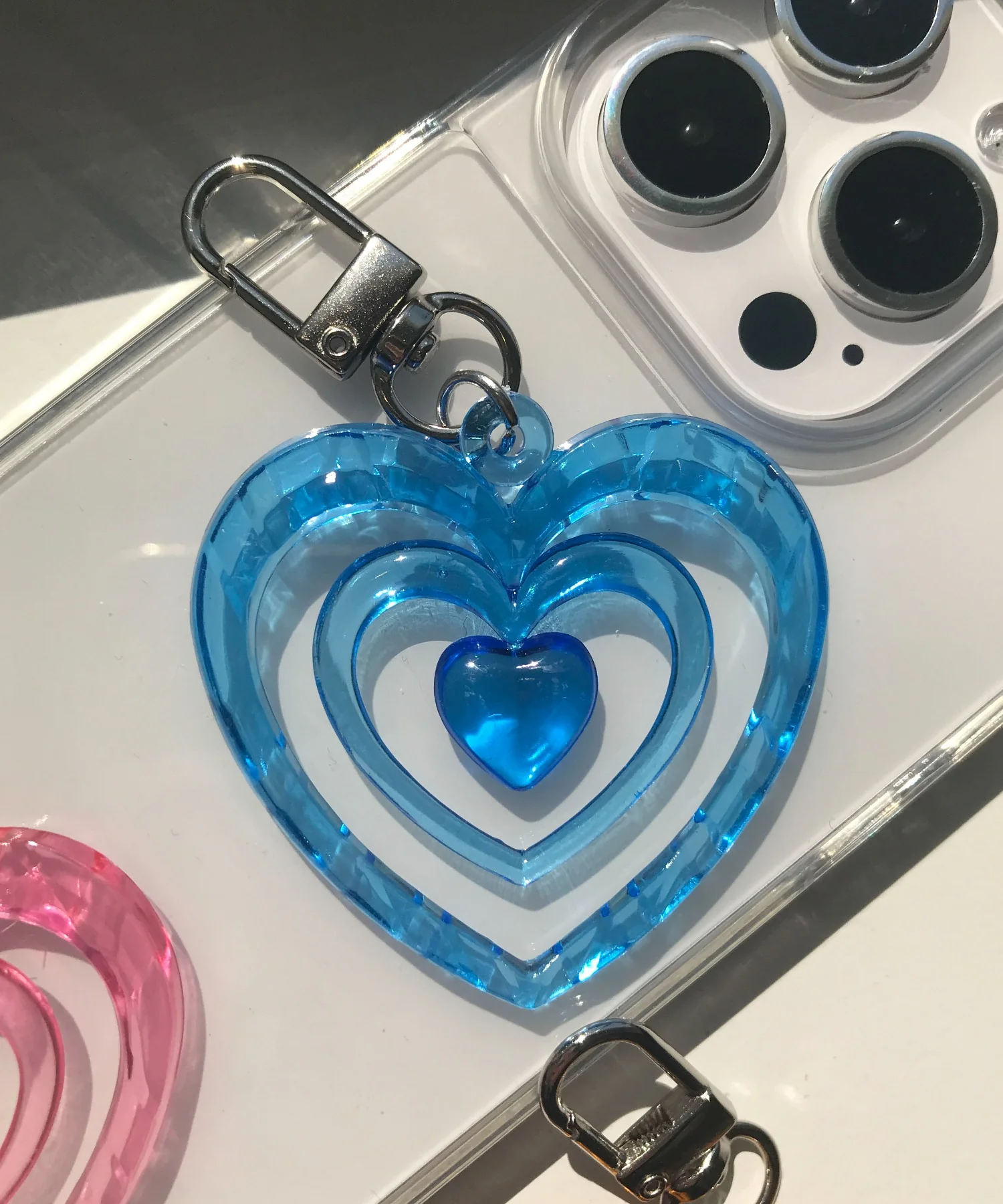 カラフルクリアハートミニキーホルダー - Image 3