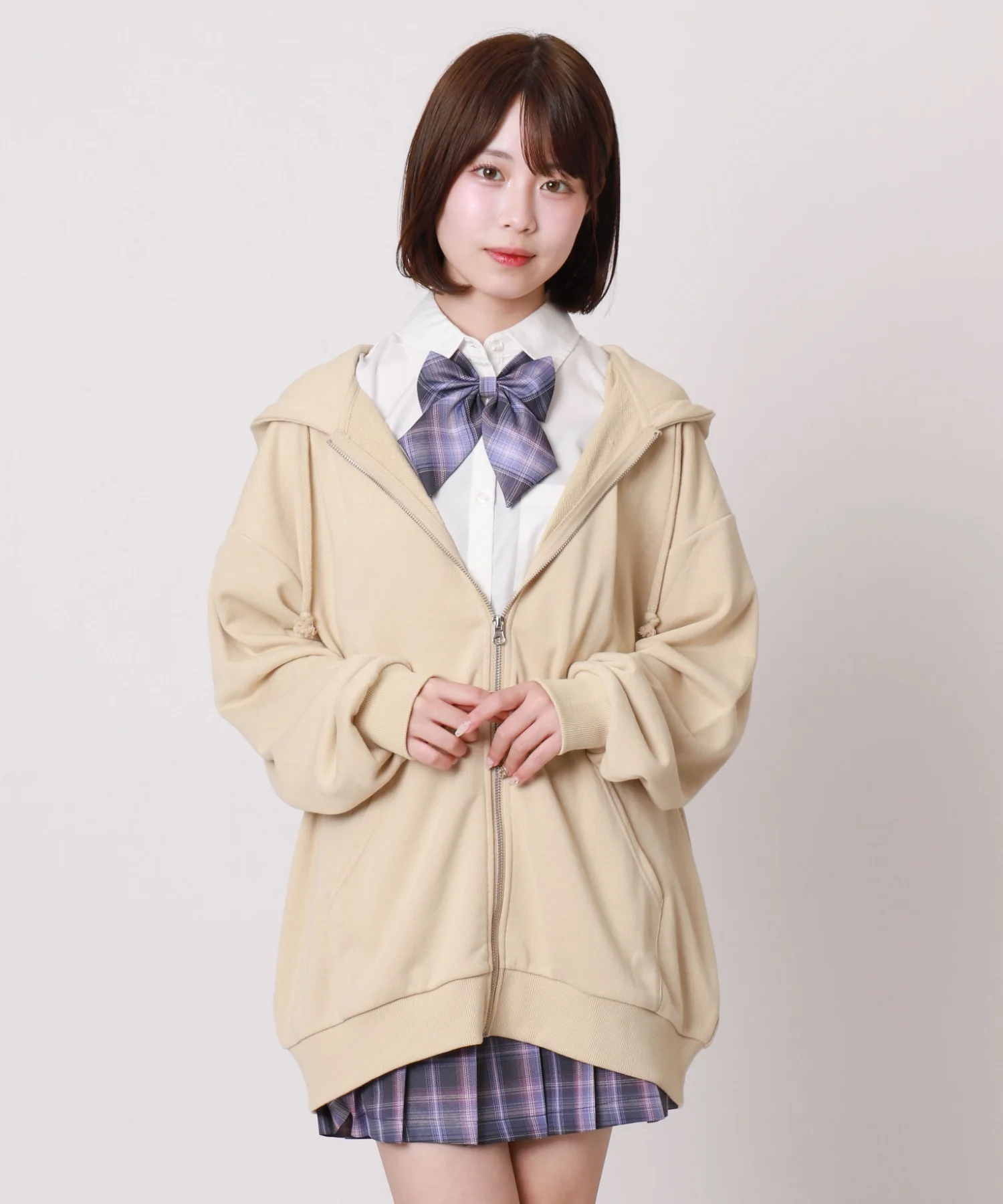 【スクール】ルーズフィットZIPパーカー - Image 2