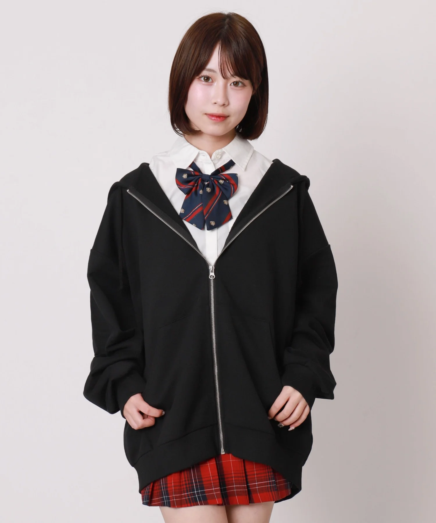 【スクール】ルーズフィットZIPパーカー - Image 3