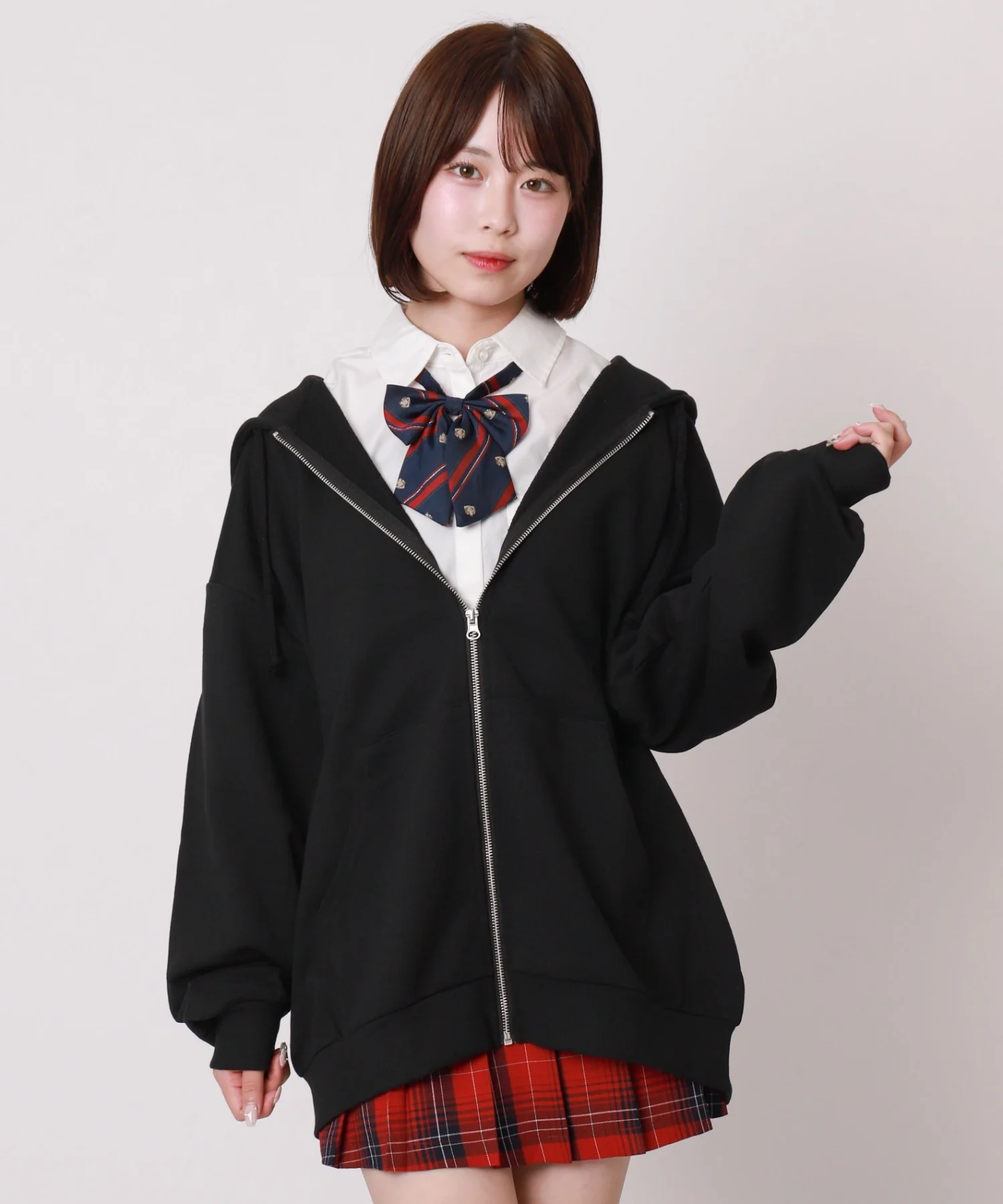 【スクール】ルーズフィットZIPパーカー - Image 9