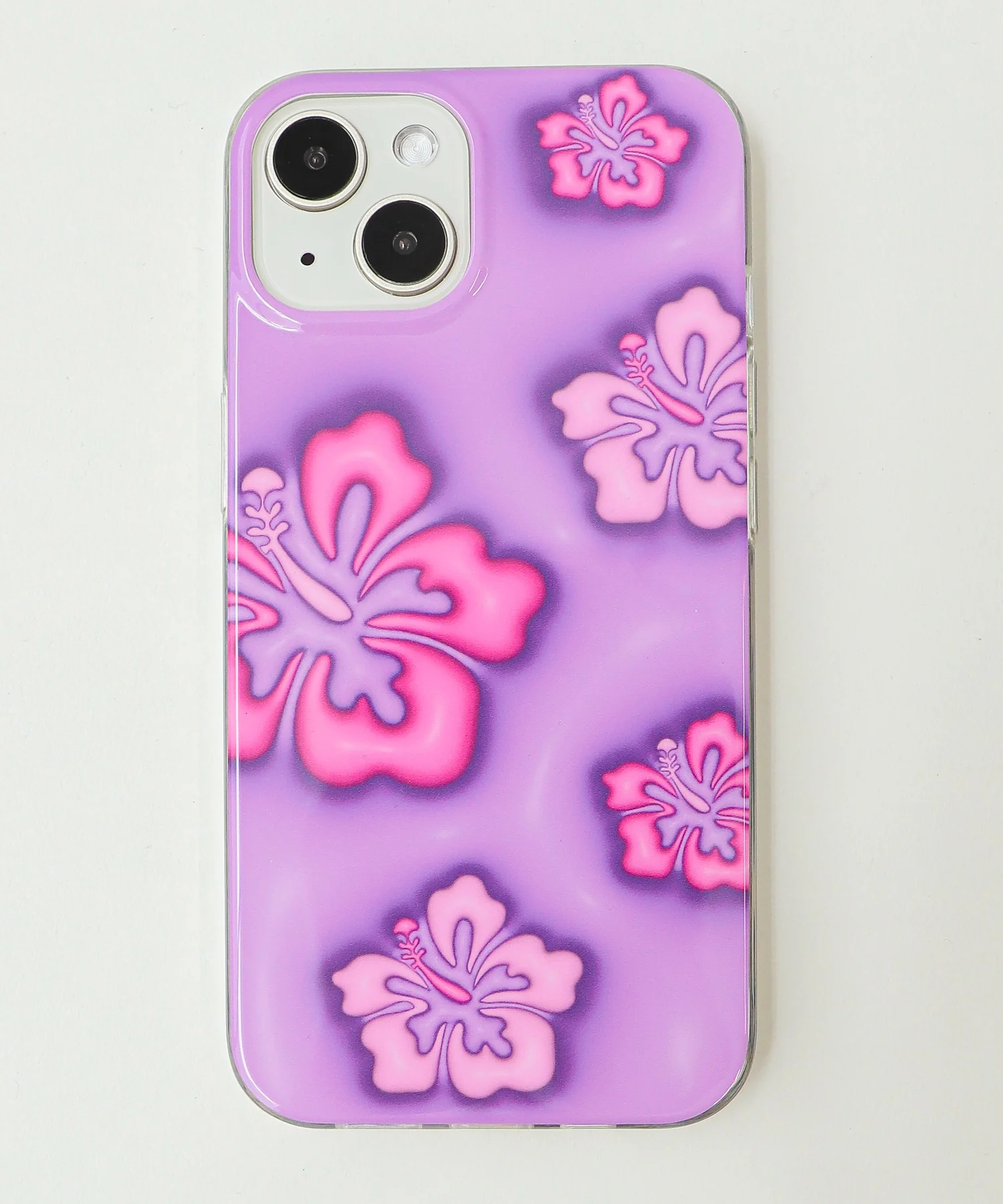 ハイビスカスiphoneケース(パープル)