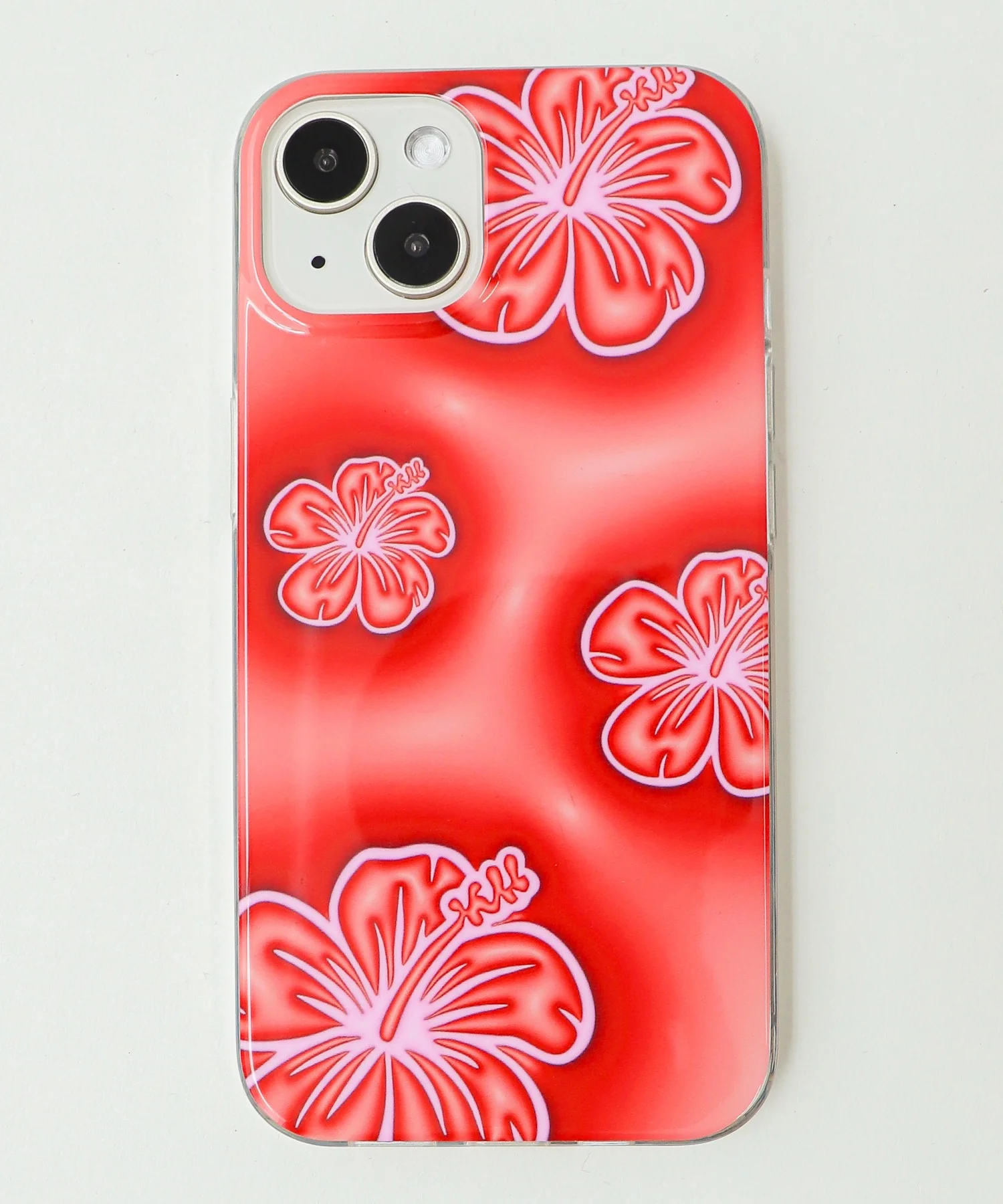 ハイビスカスiphoneケース(レッド)