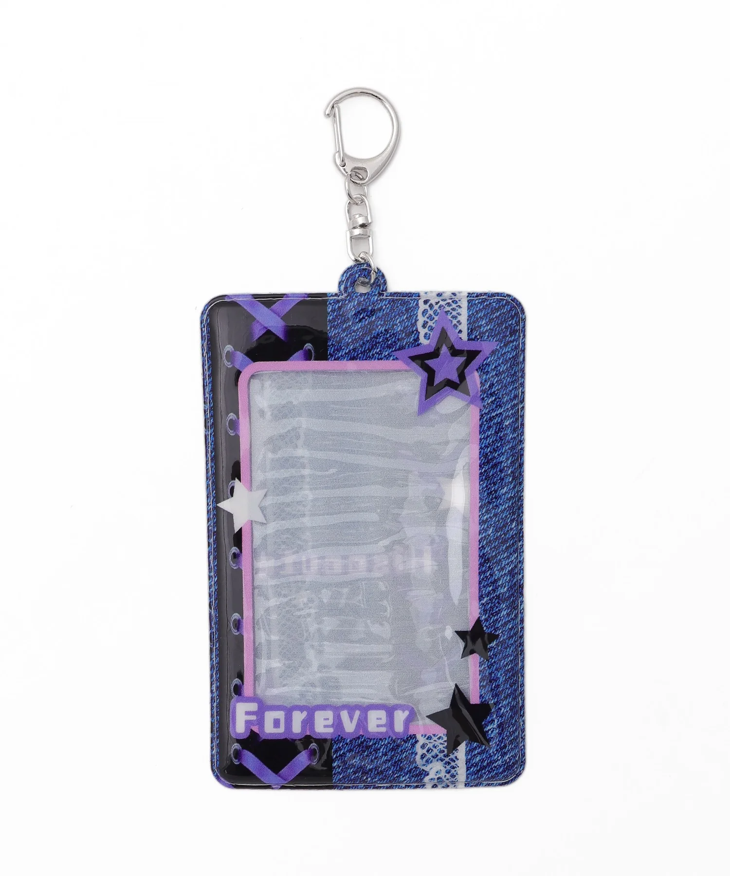 デニムグラフィックカードホルダーキーホルダー - Image 8