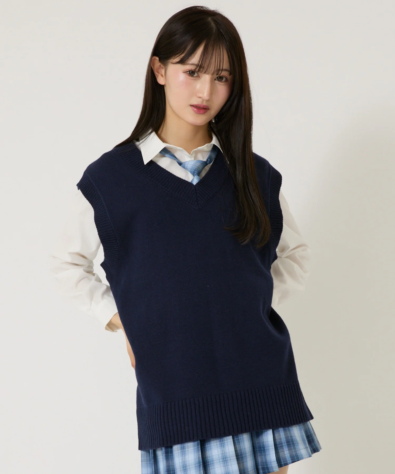 無地ニットベスト - Image 7