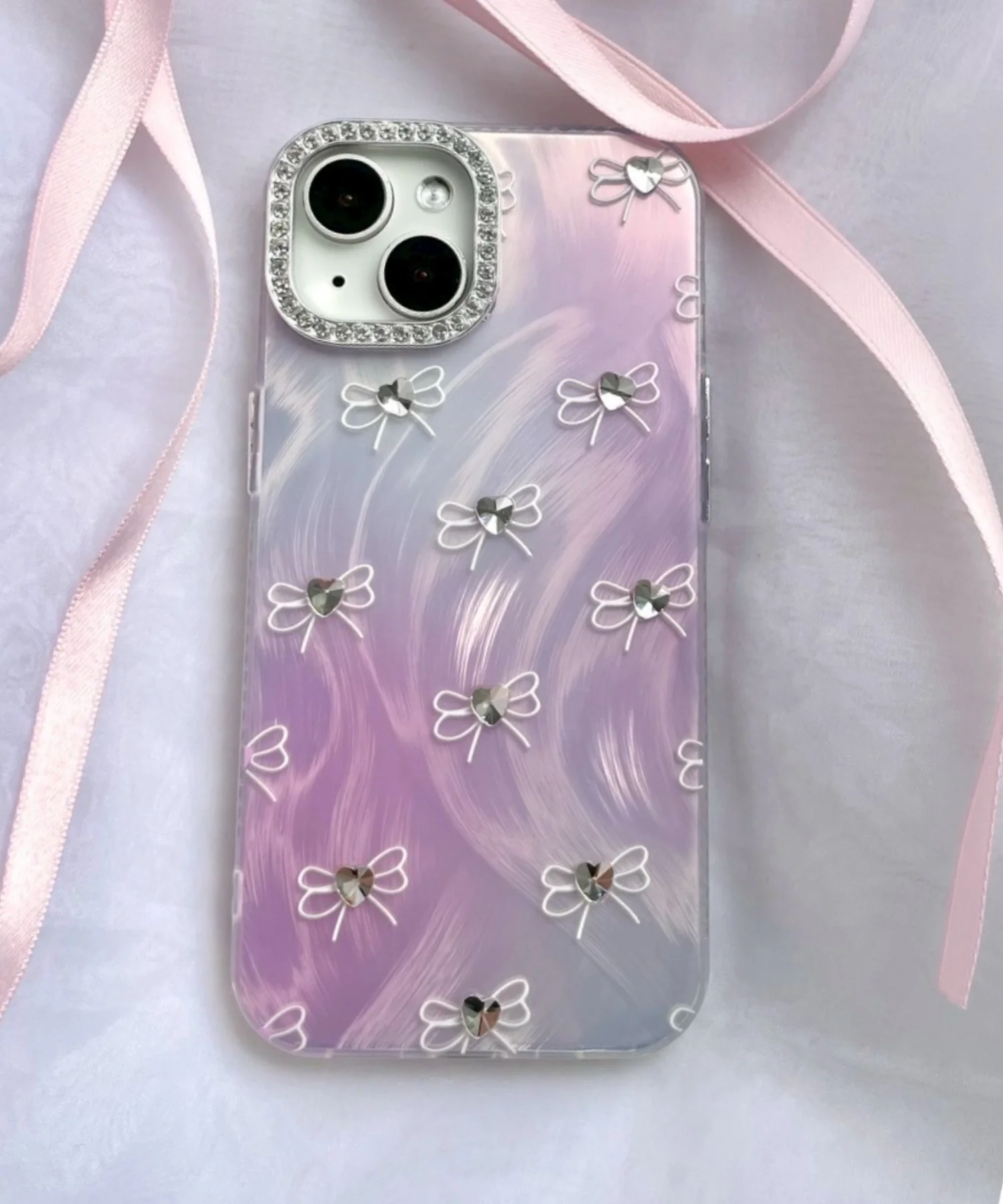 ビジューリボンiphoneケース(ピンク) - Image 3