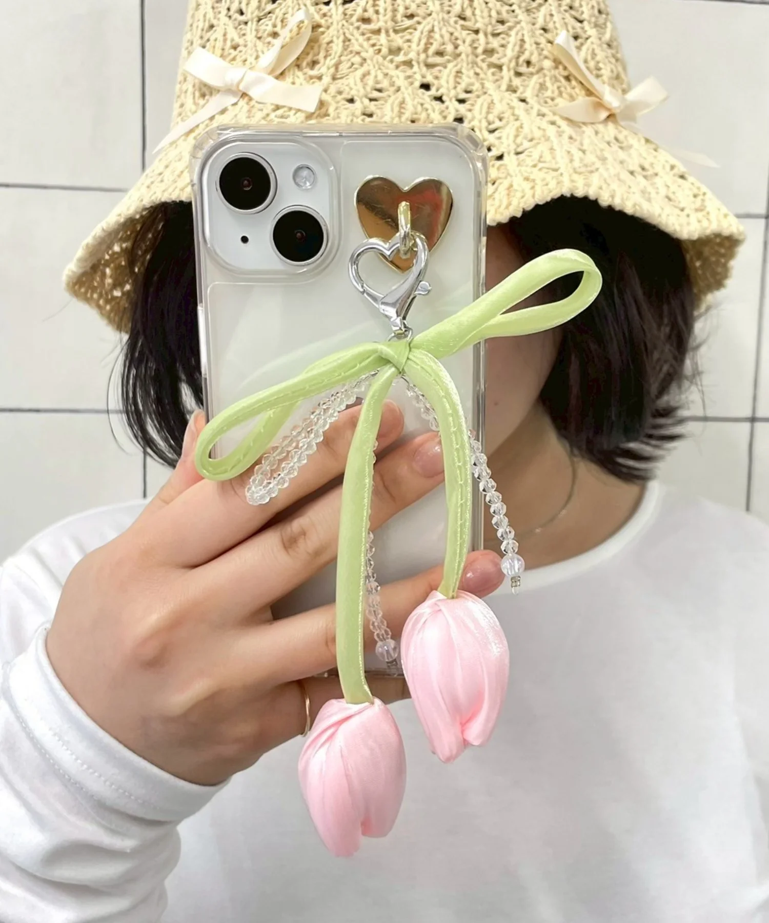 チューリップリボンビーズキーホルダー - Image 3