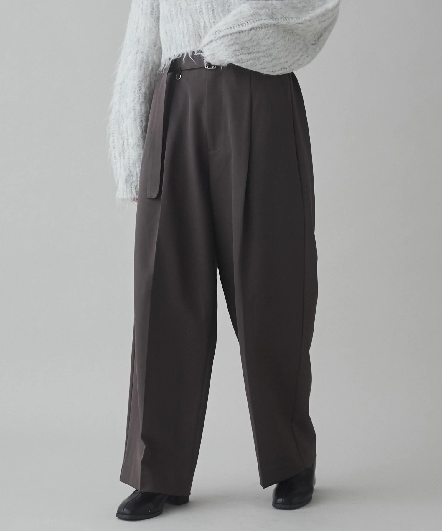 トロミベルト付きワイドスラックス - Image 2