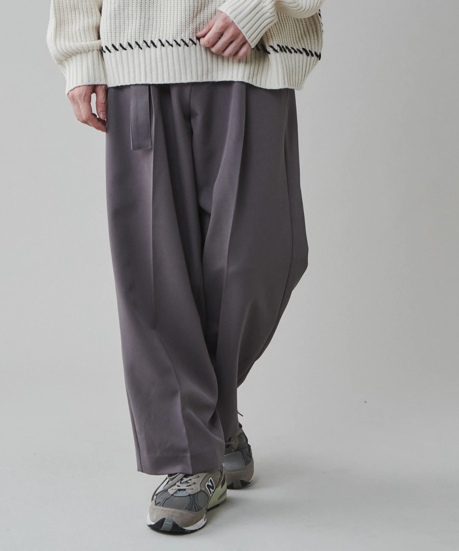 トロミベルト付きワイドスラックス - Image 3