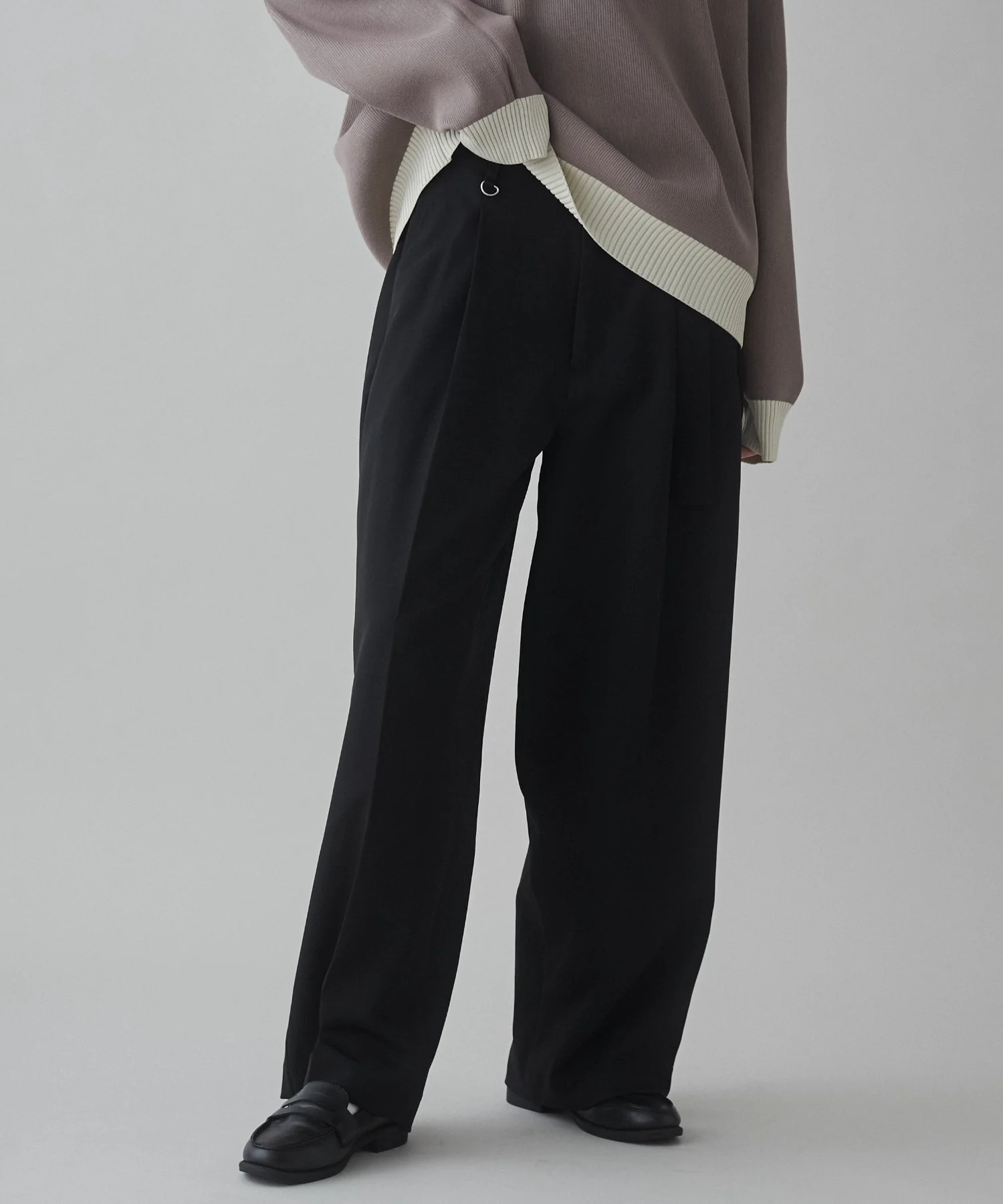トロミベルト付きワイドスラックス - Image 6