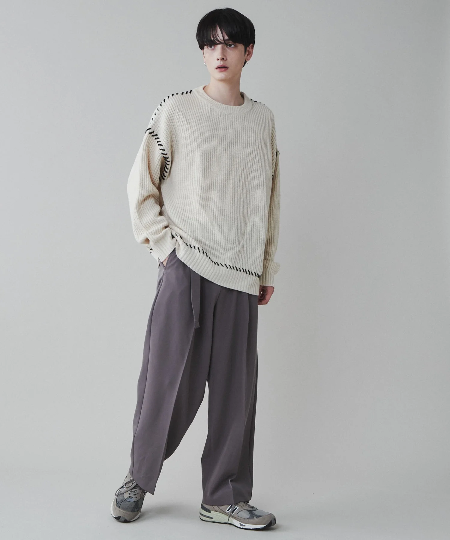 トロミベルト付きワイドスラックス - Image 8