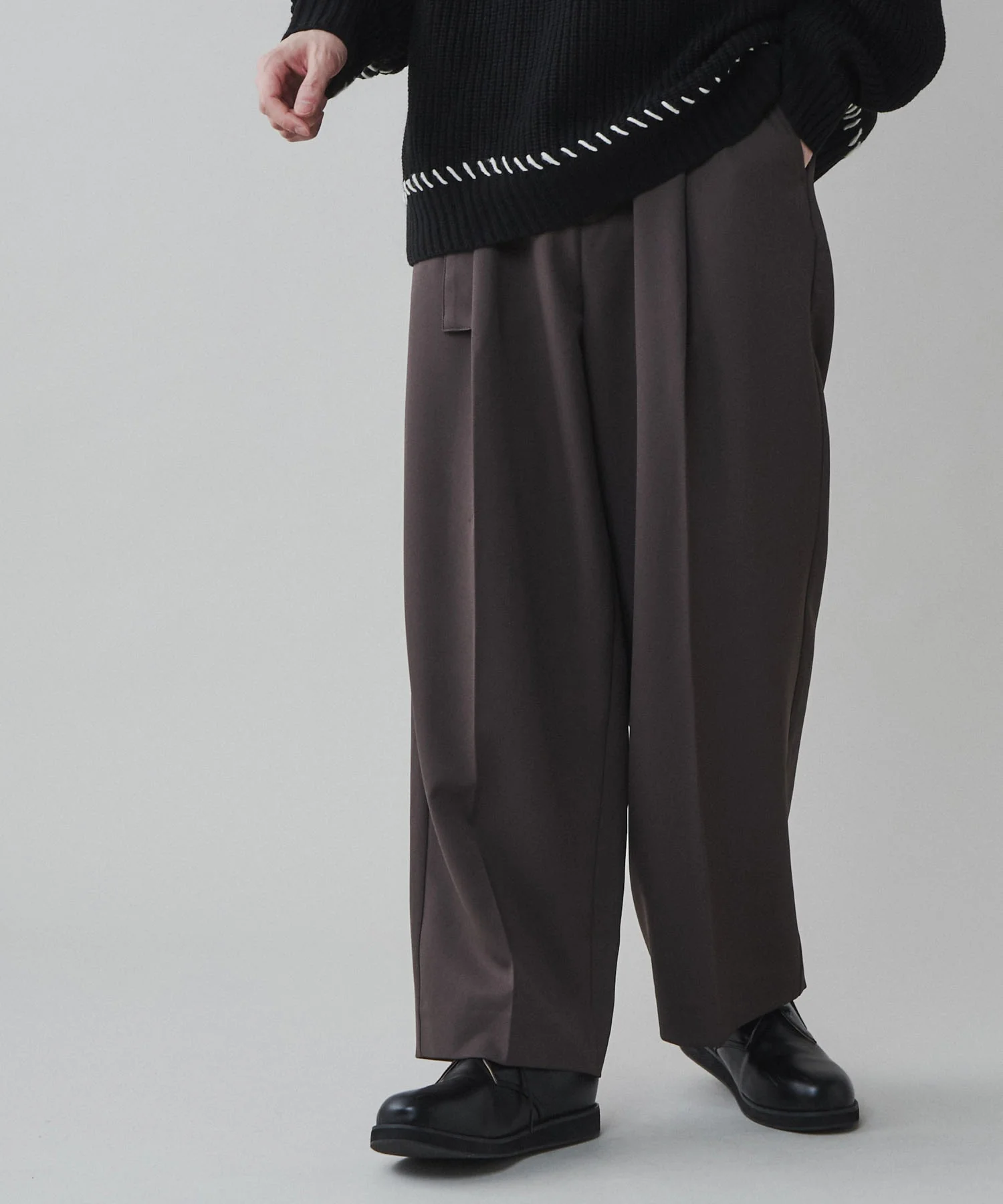 トロミベルト付きワイドスラックス - Image 9