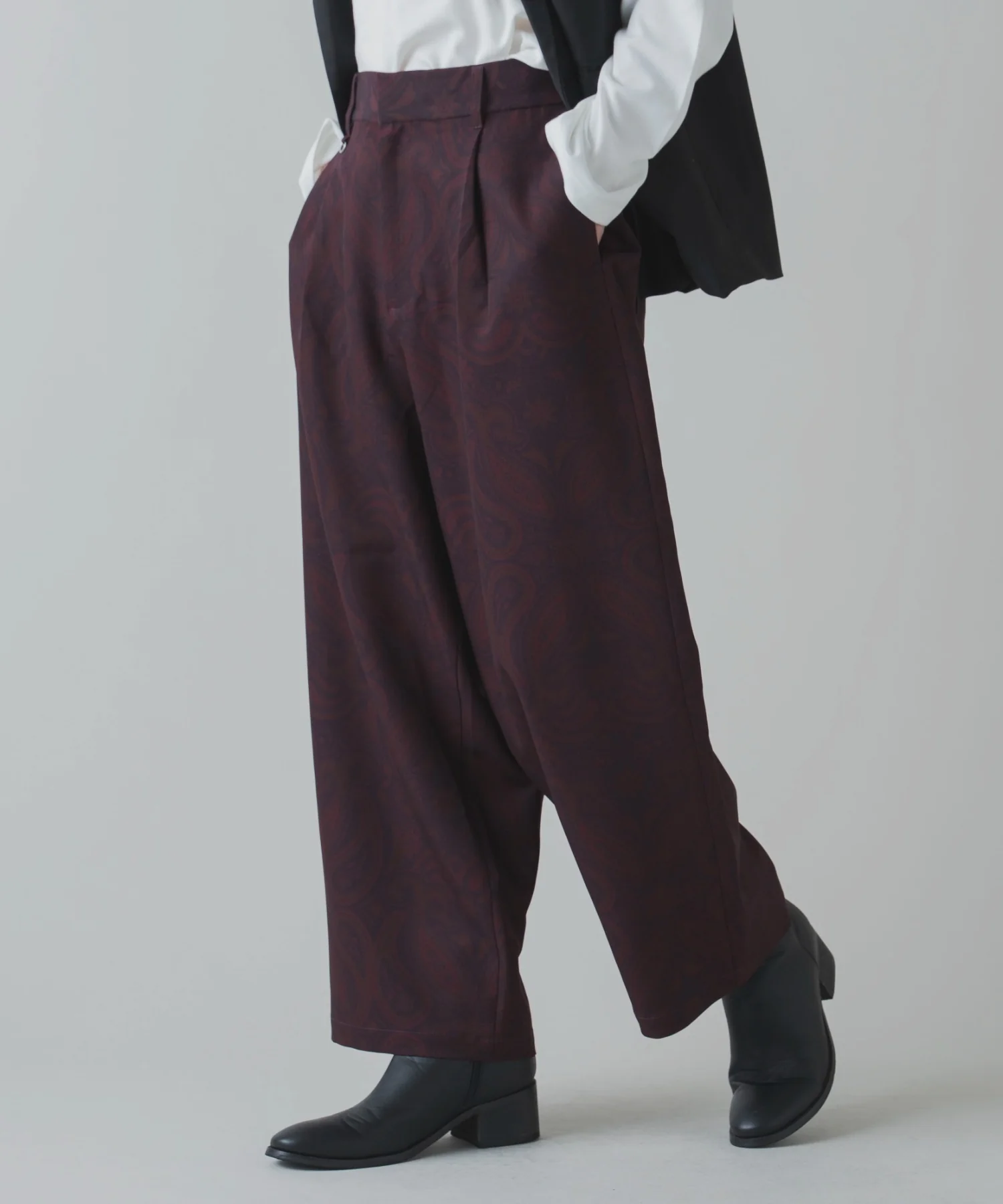 トロミ　総柄ワイドストレートスラックス - Image 17