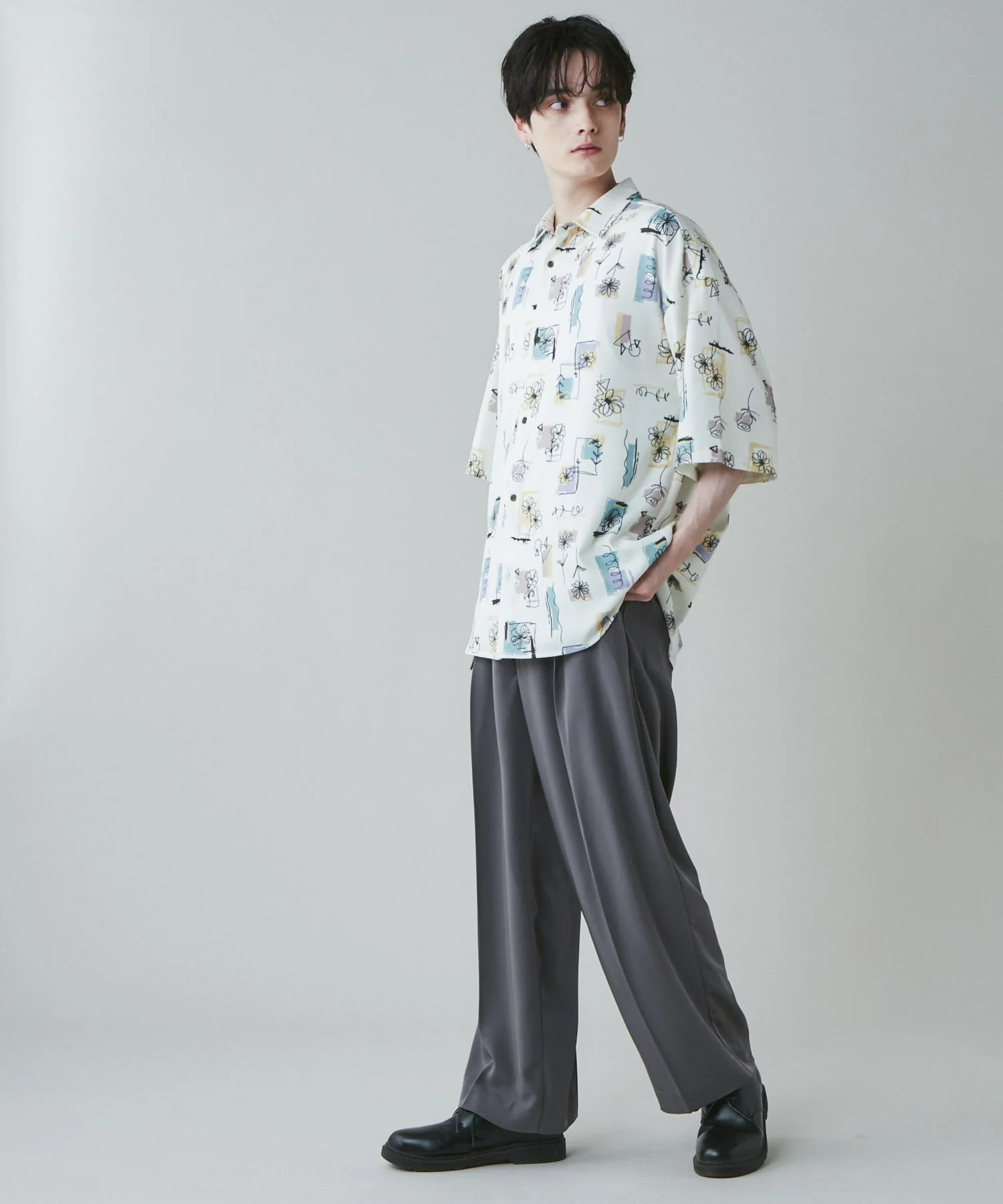 トロミベルト付きワイドスラックス - Image 10