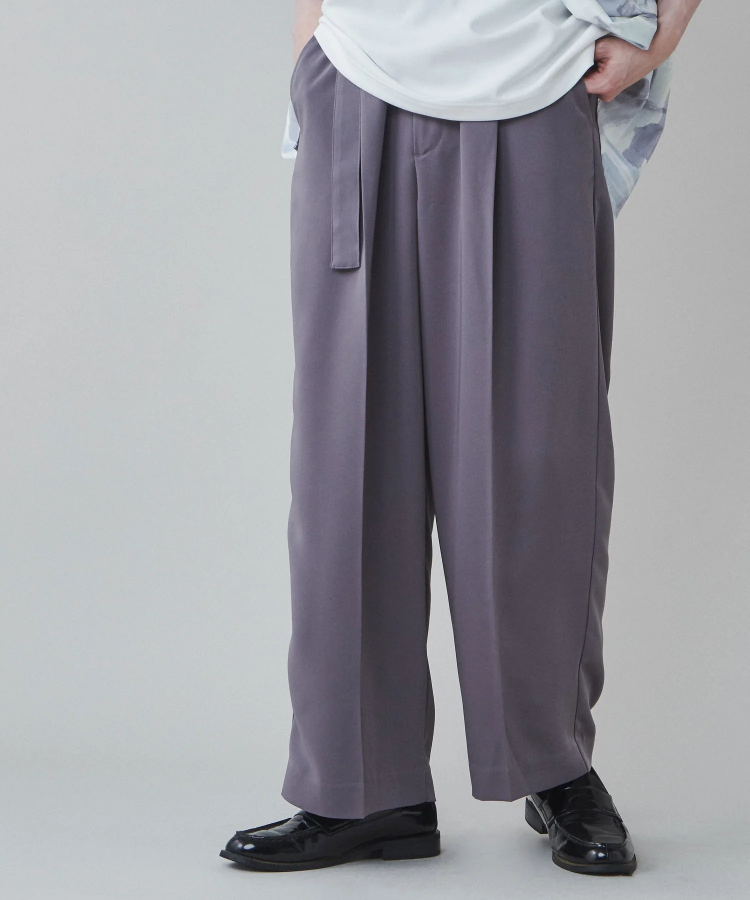 トロミベルト付きワイドスラックス - Image 3